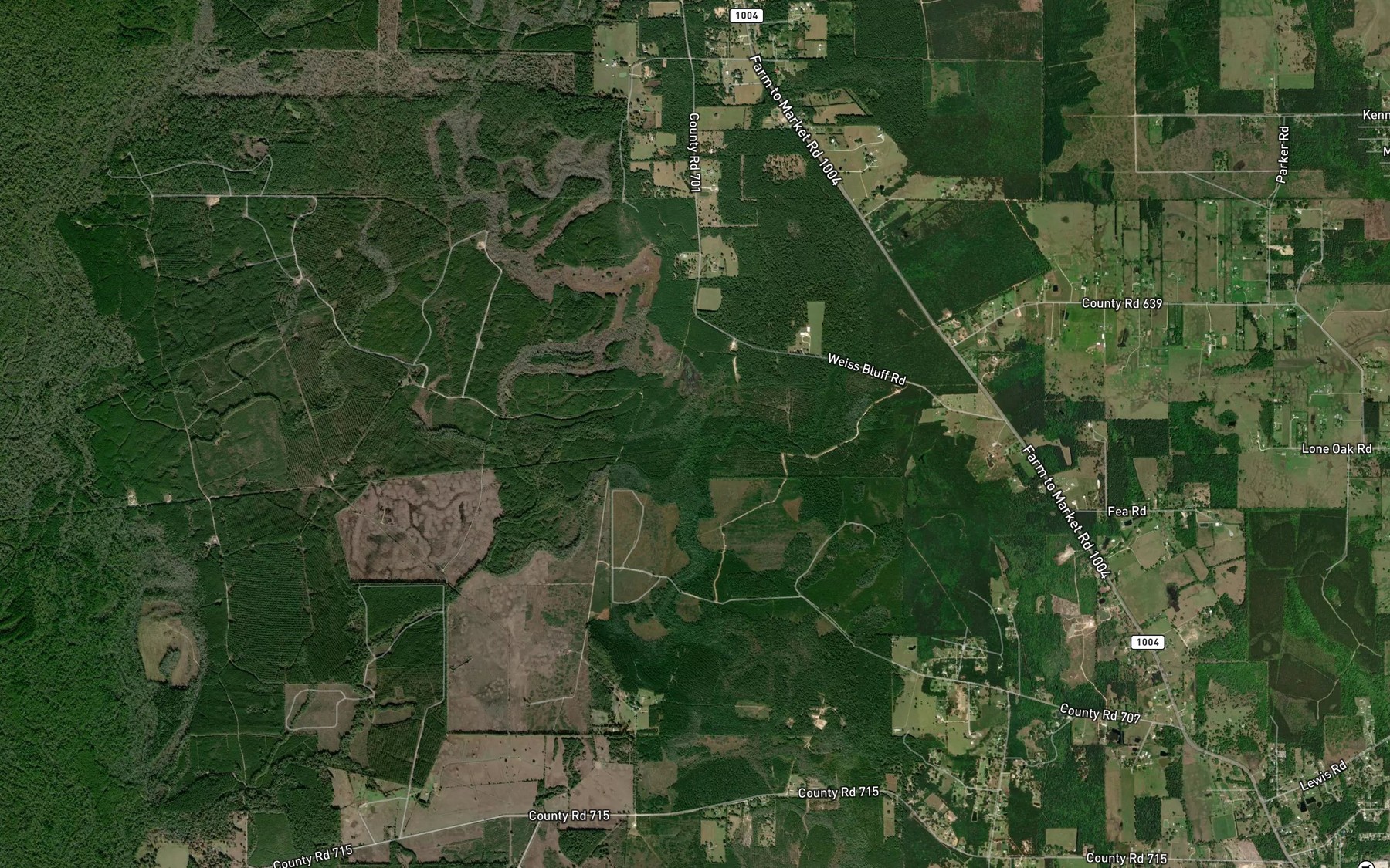 Satellite map of the Bucks Branch