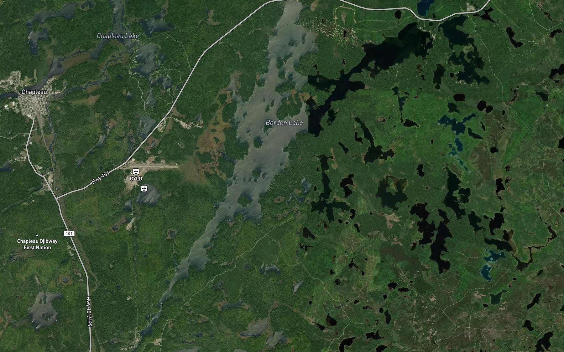 Satellite map of the Lac Borden