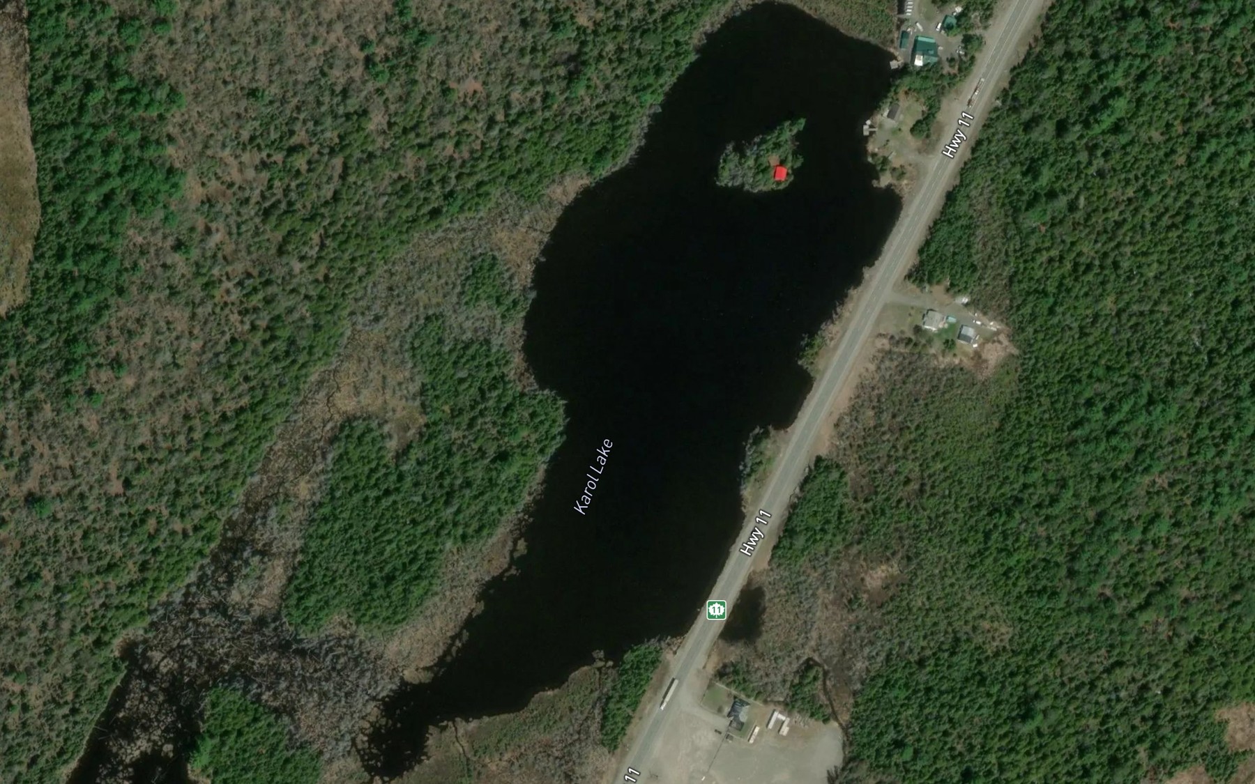 Satellite map of the Karol Lake