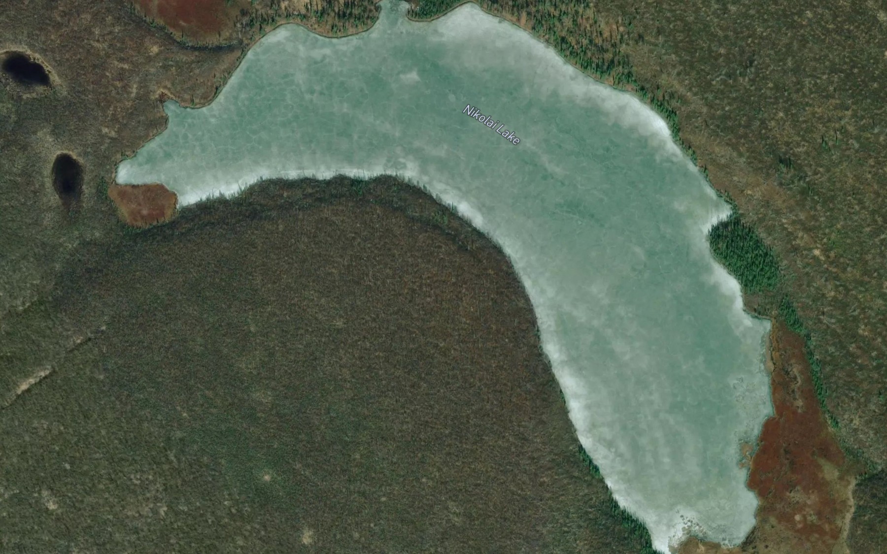 Satellite map of the Nikolai Lake