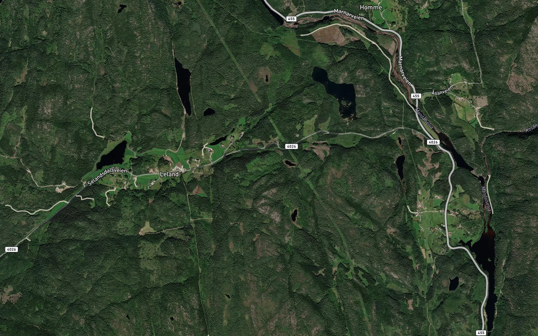 Satellite map of the Hestedalsbekken