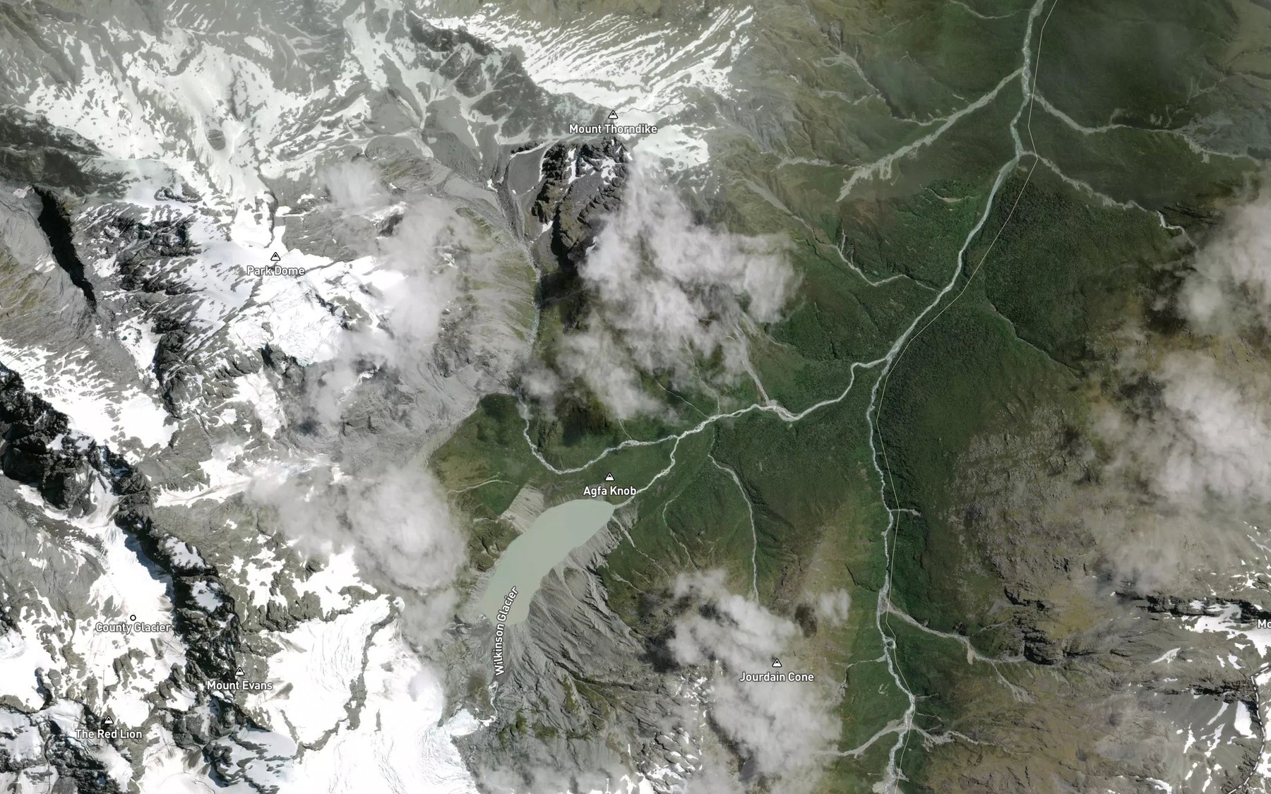 Satellite map of the Wilkinson River