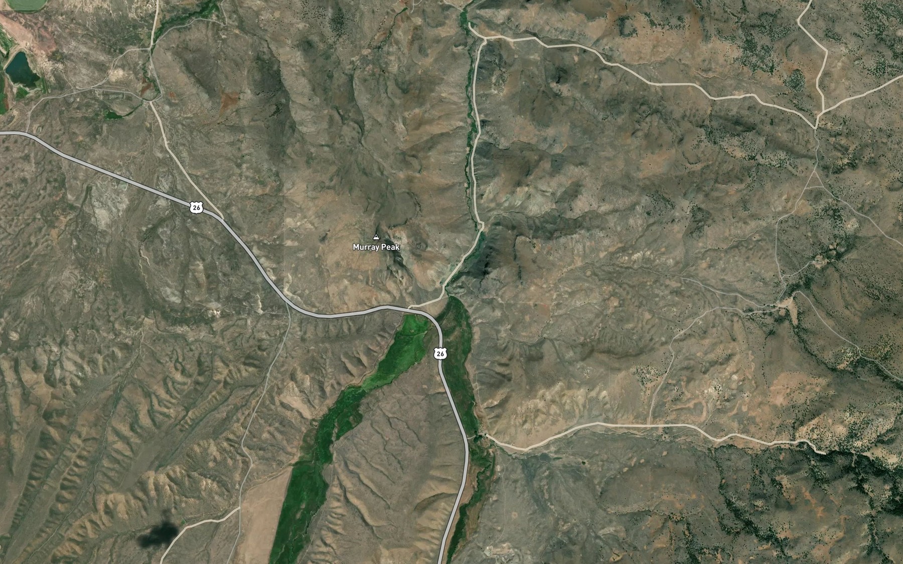 Satellite map of the Happy Camp Creek