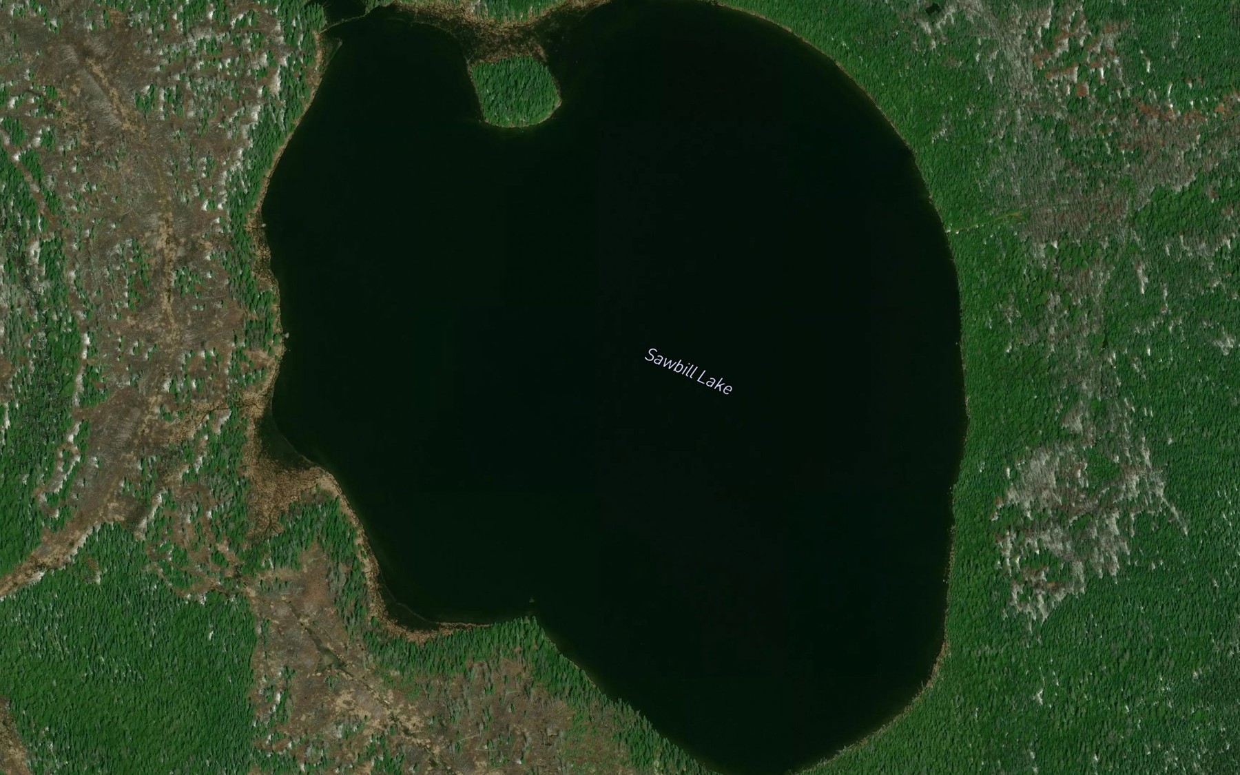 Satellite map of the Sawbill Lake