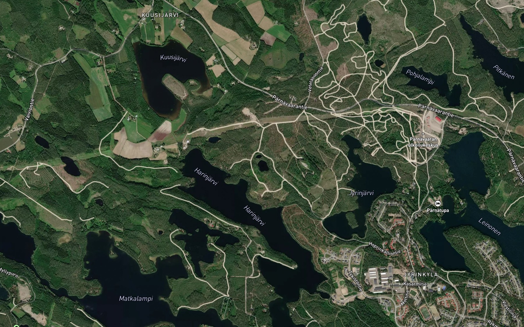 Satellite map of the Kaksoslammit