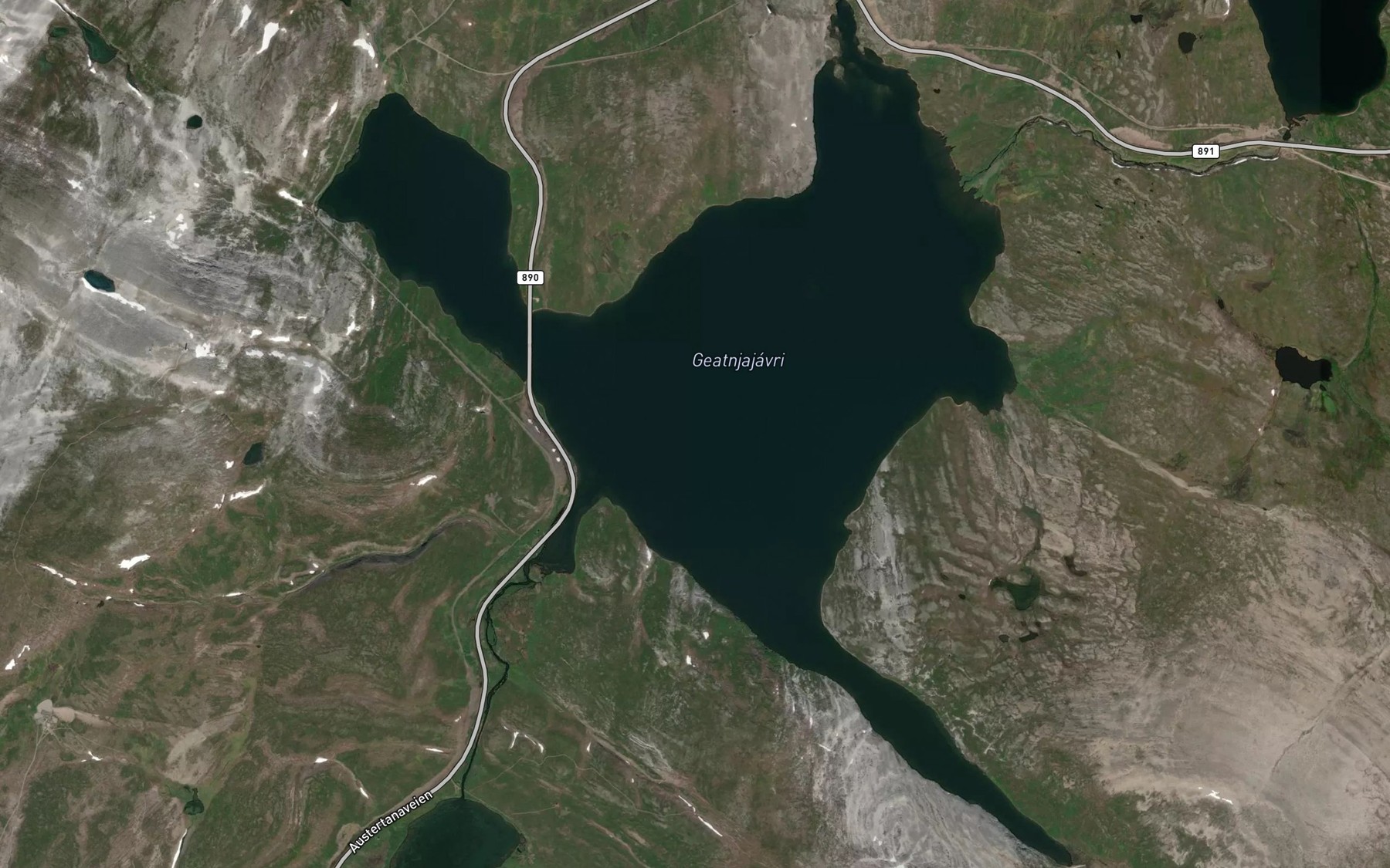 Satellite map of the Gaednjajavri