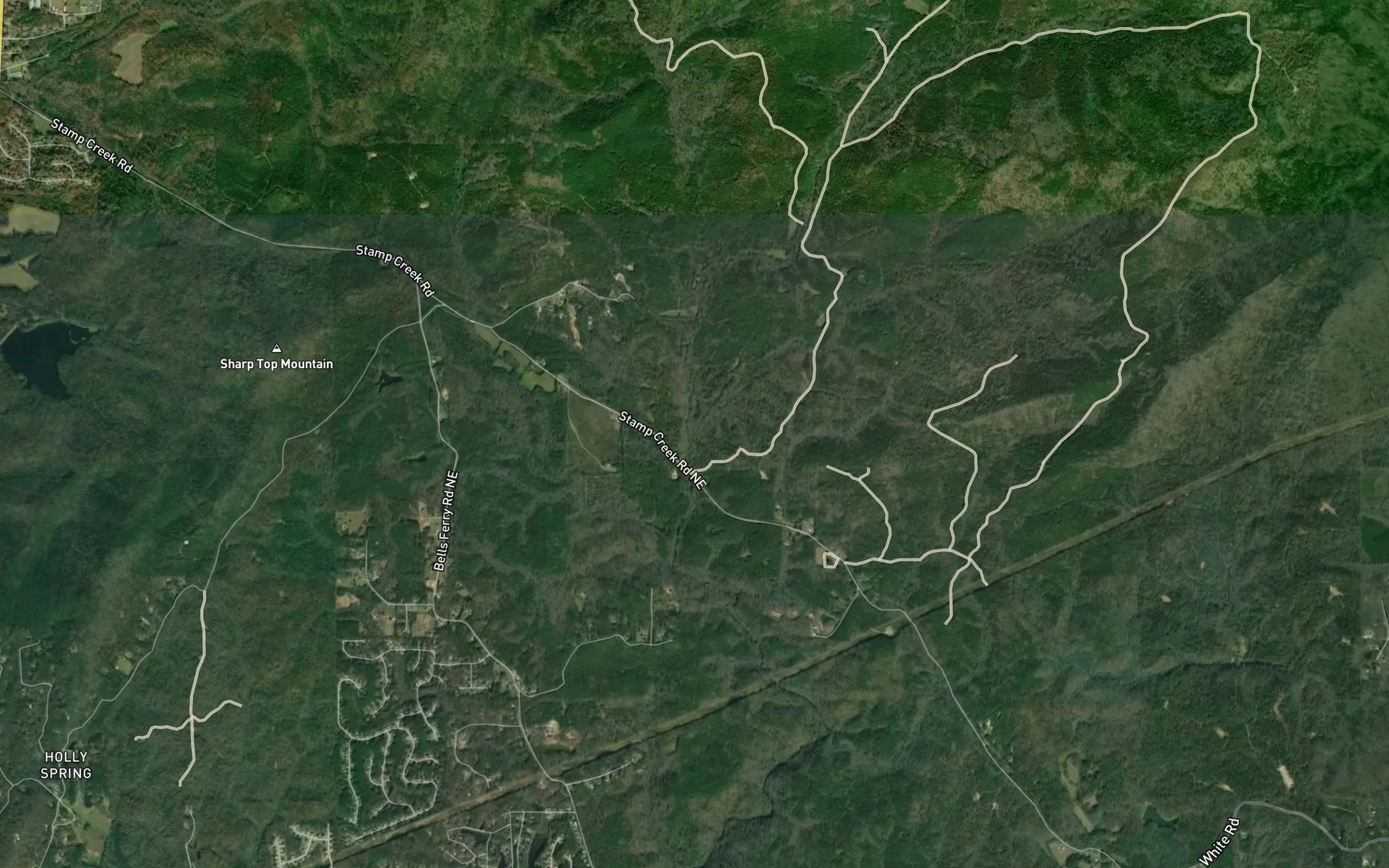 Satellite map of the Davis Branch
