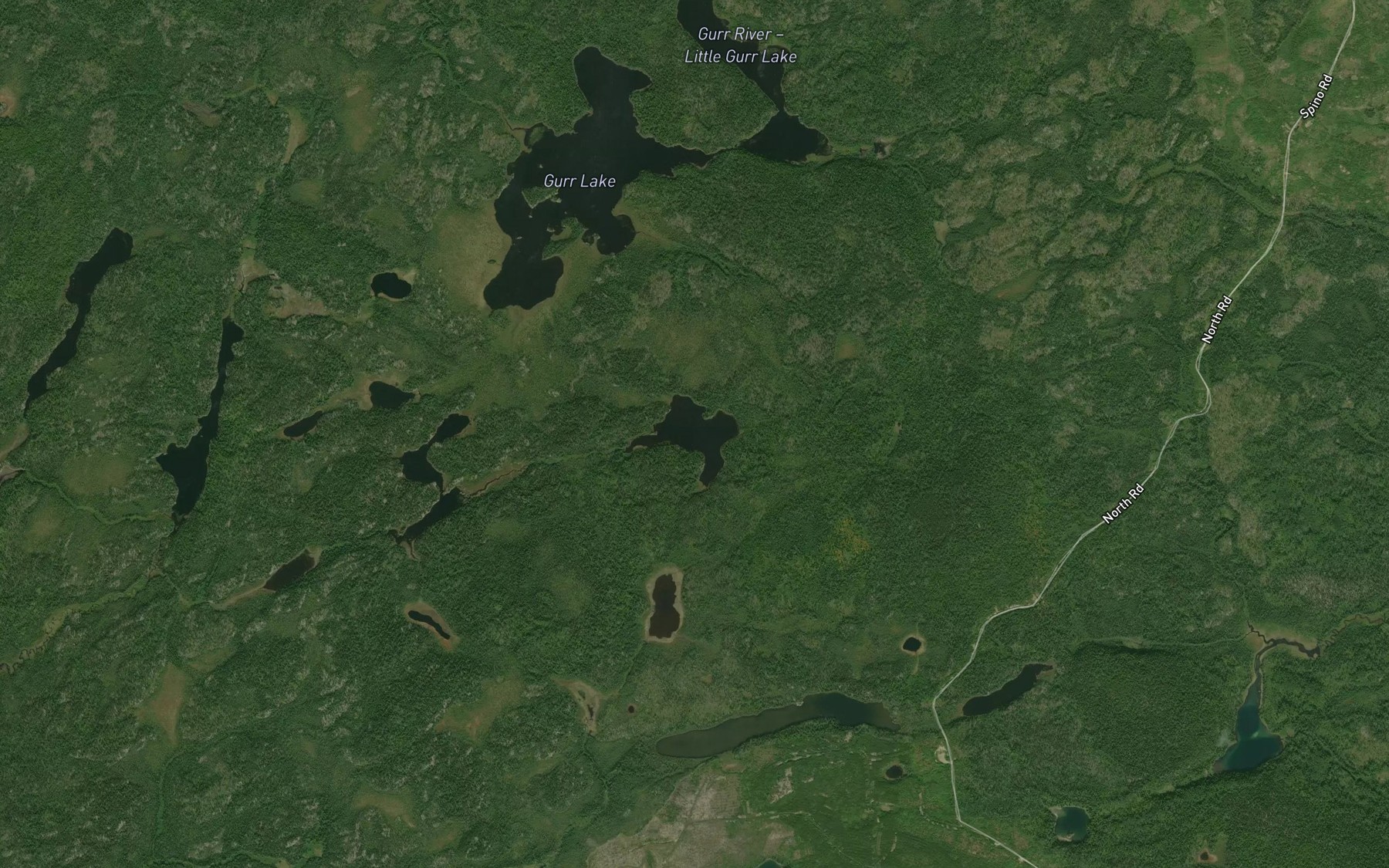Satellite map of the Scoop Lake
