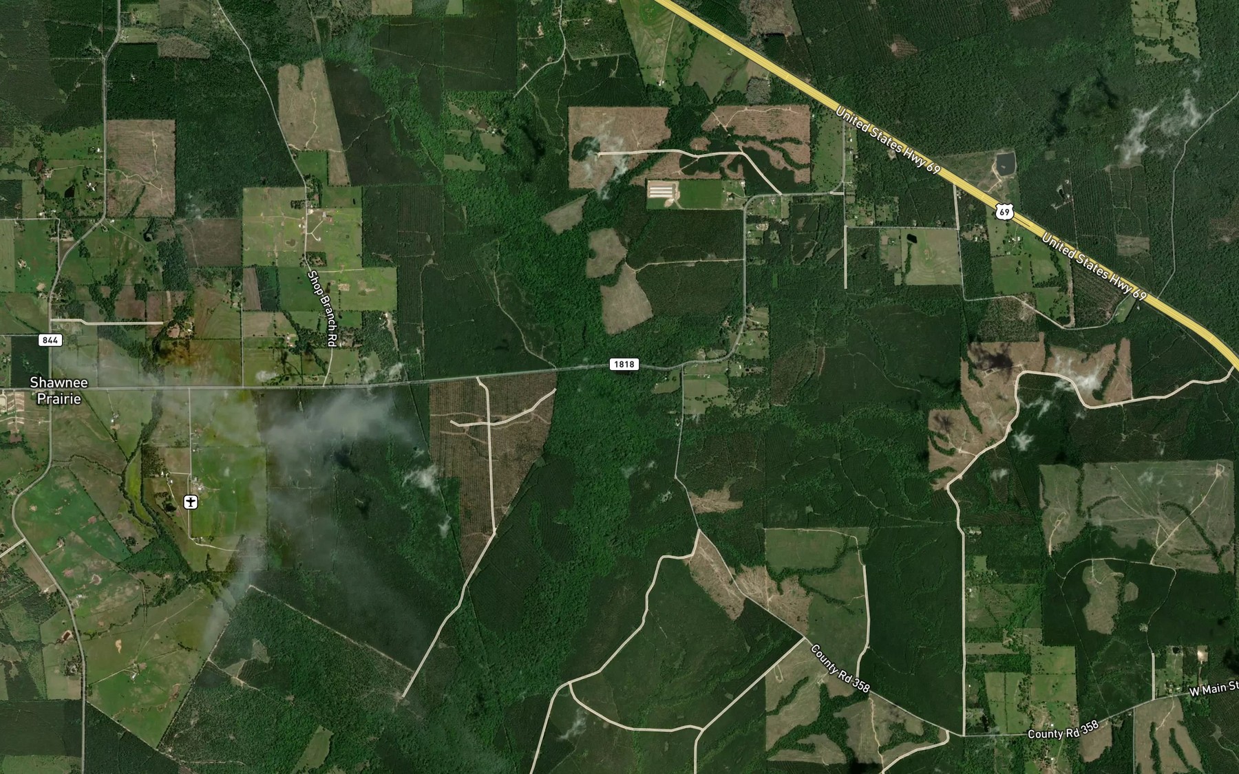 Satellite map of the Shoemake Branch