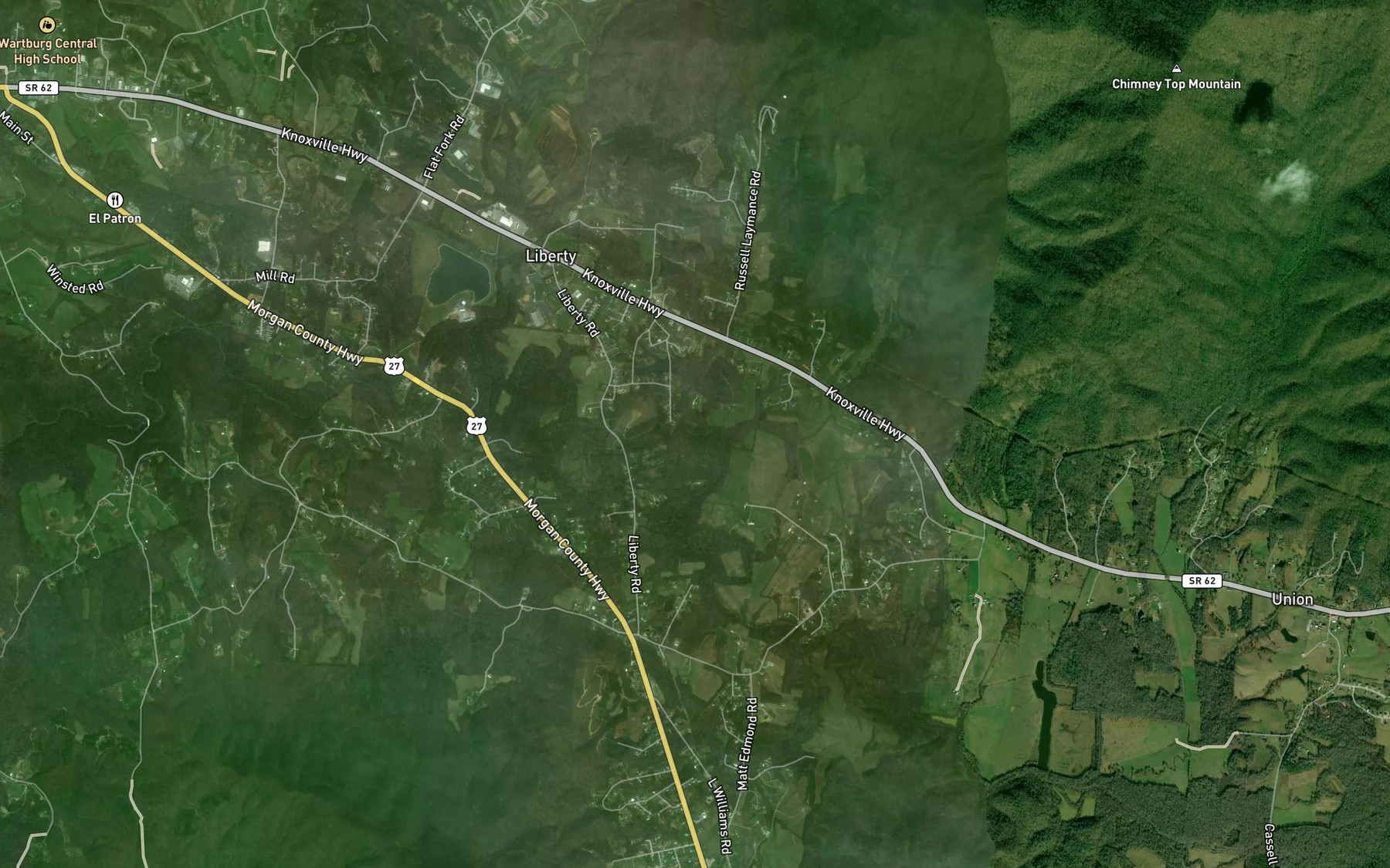 Satellite map of the Taylor Branch