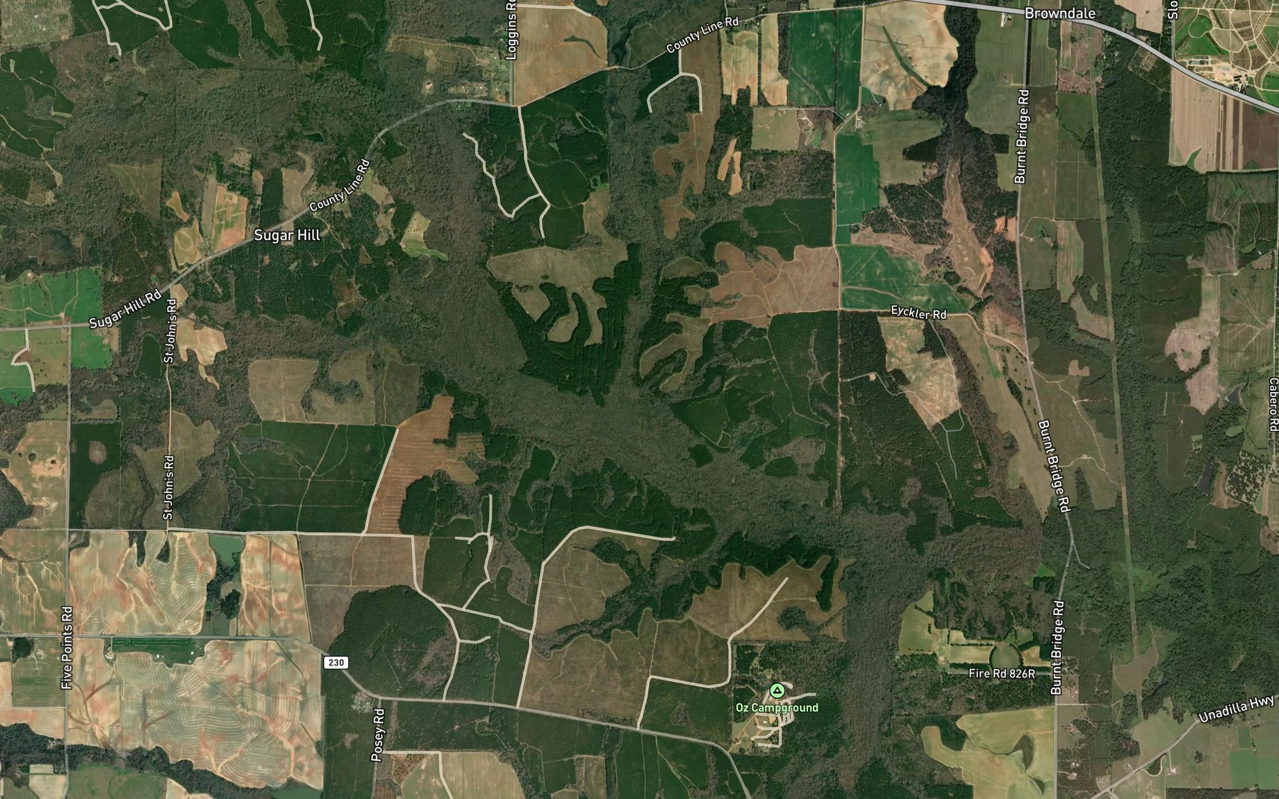 Satellite map of the Shiver Branch