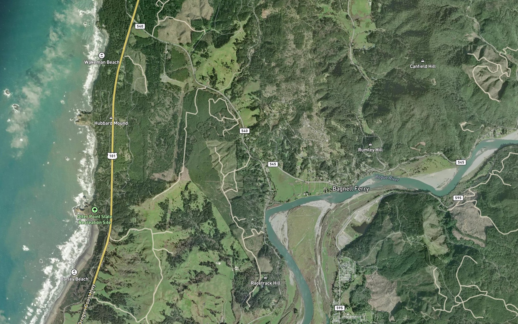 Satellite map of the Miller Creek