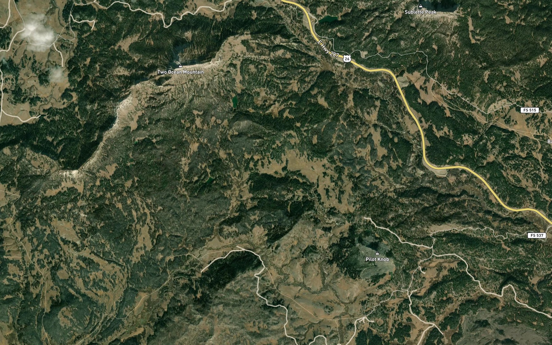 Satellite map of the Square Lake