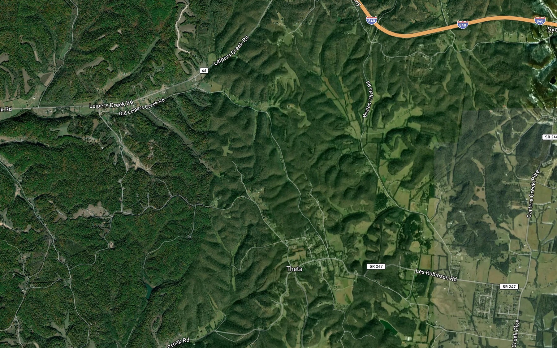 Satellite map of the Sulphur Spring