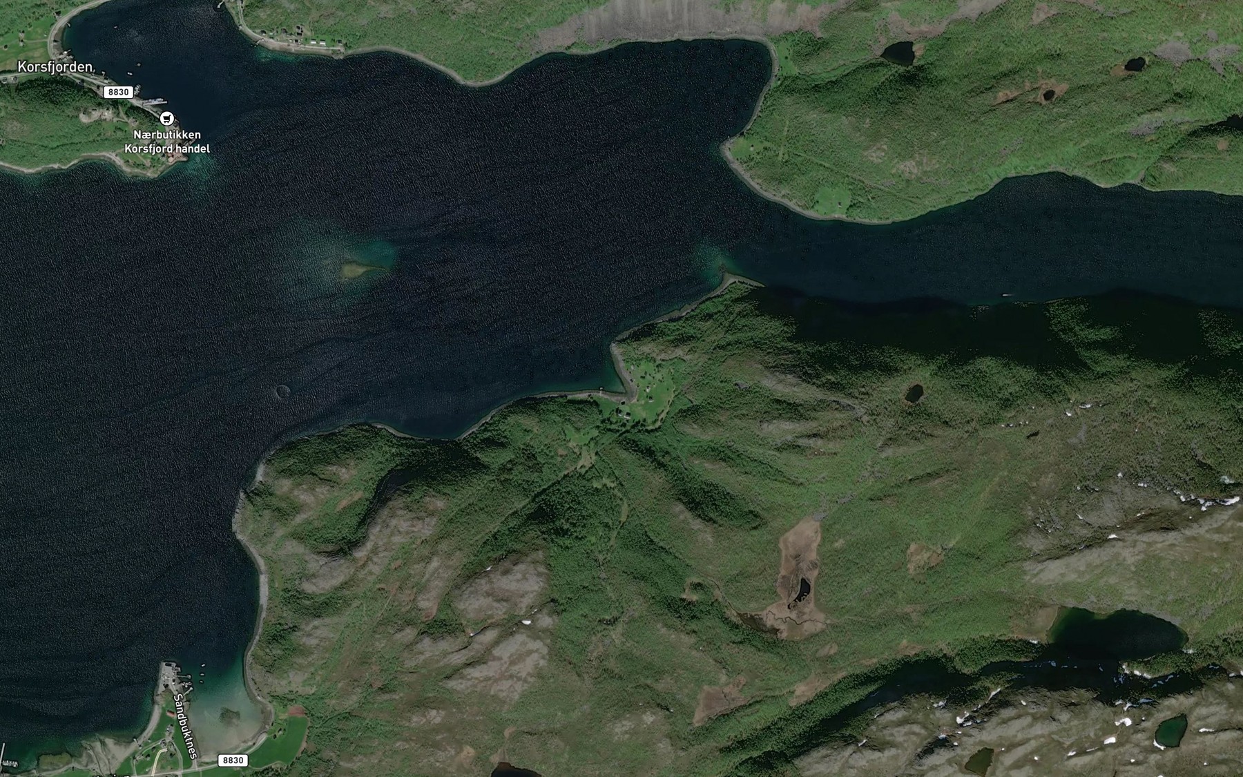 Satellite map of the Naevervik