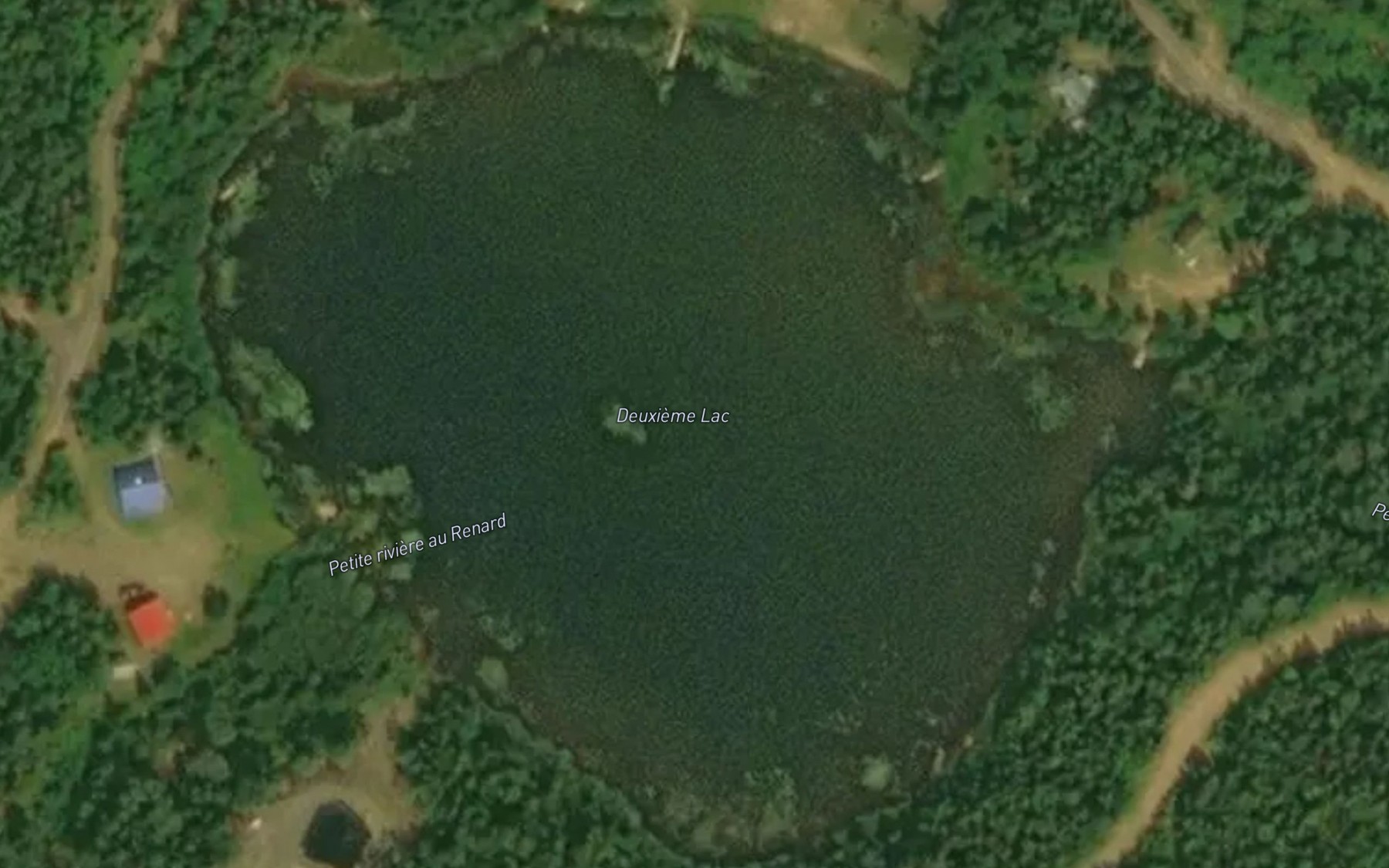 Satellite map of the Deuxieme Lac