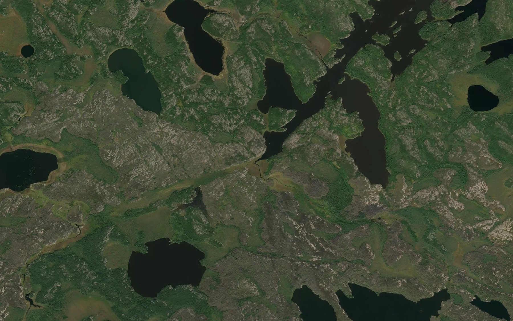 Satellite map of the Kacheekapeekeeteekwayak River