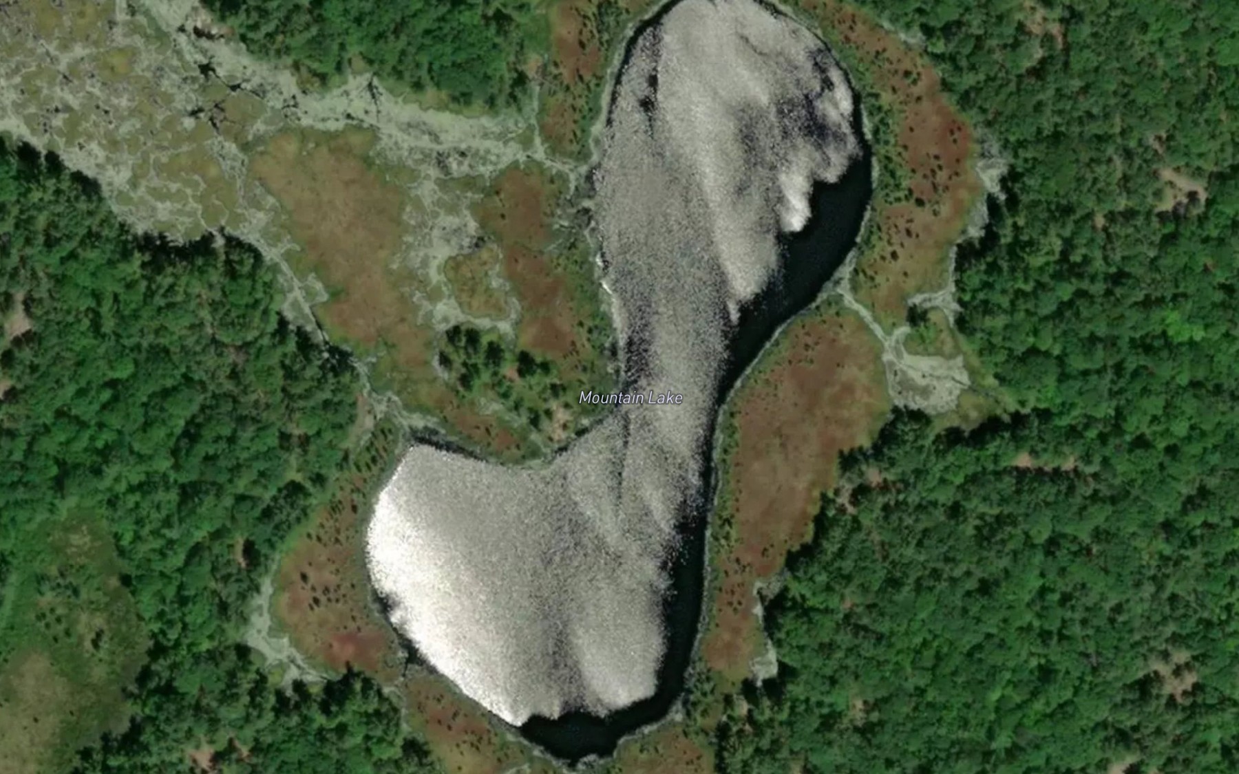 Satellite map of the Mountain Lake