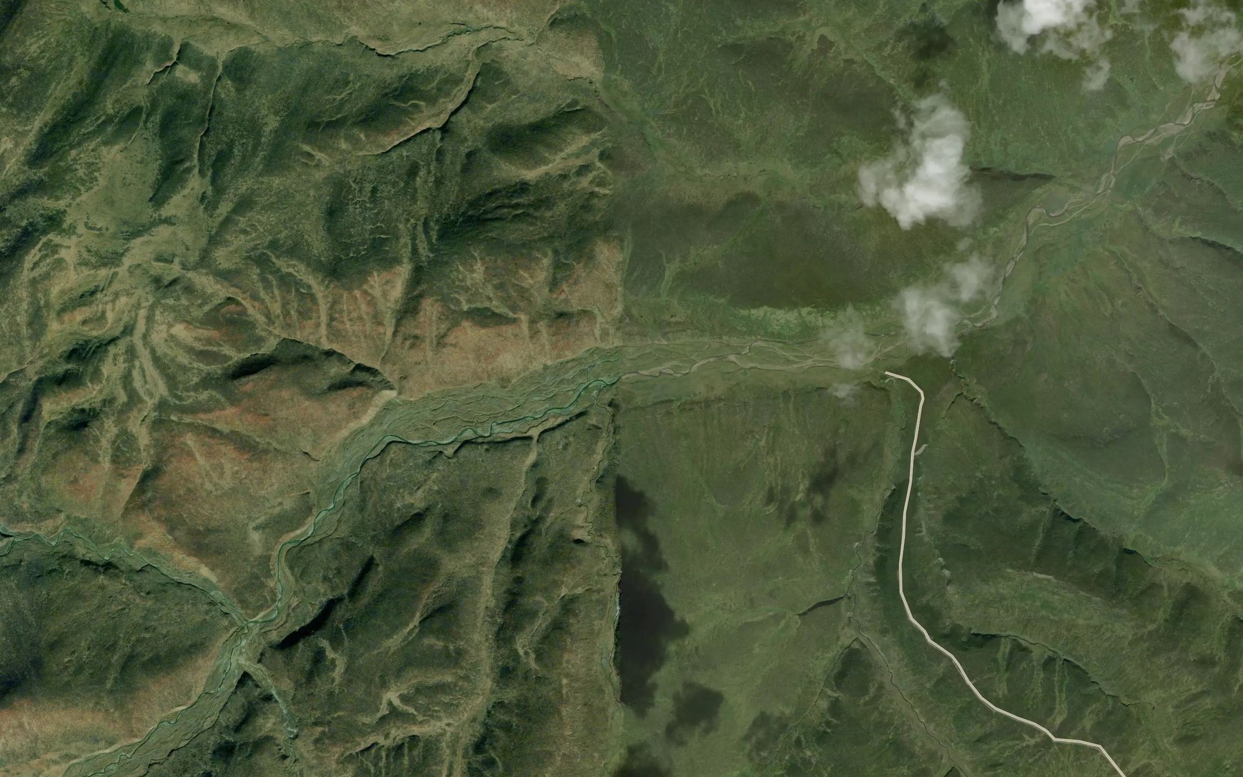 Satellite map of the Placer Creek