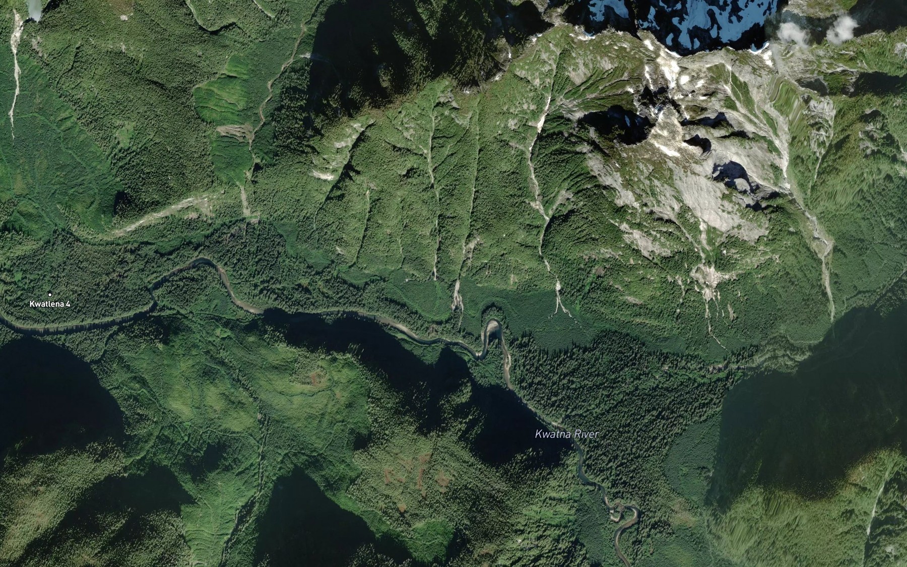 Satellite map of the Oak Beck Creek