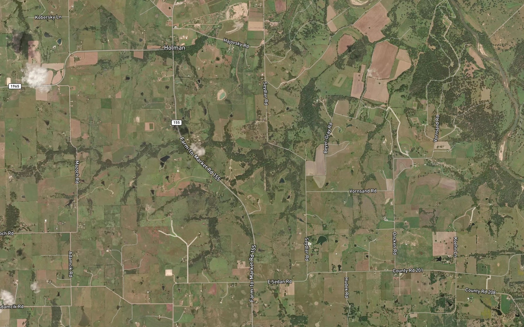 Satellite map of the Saint Paul Creek