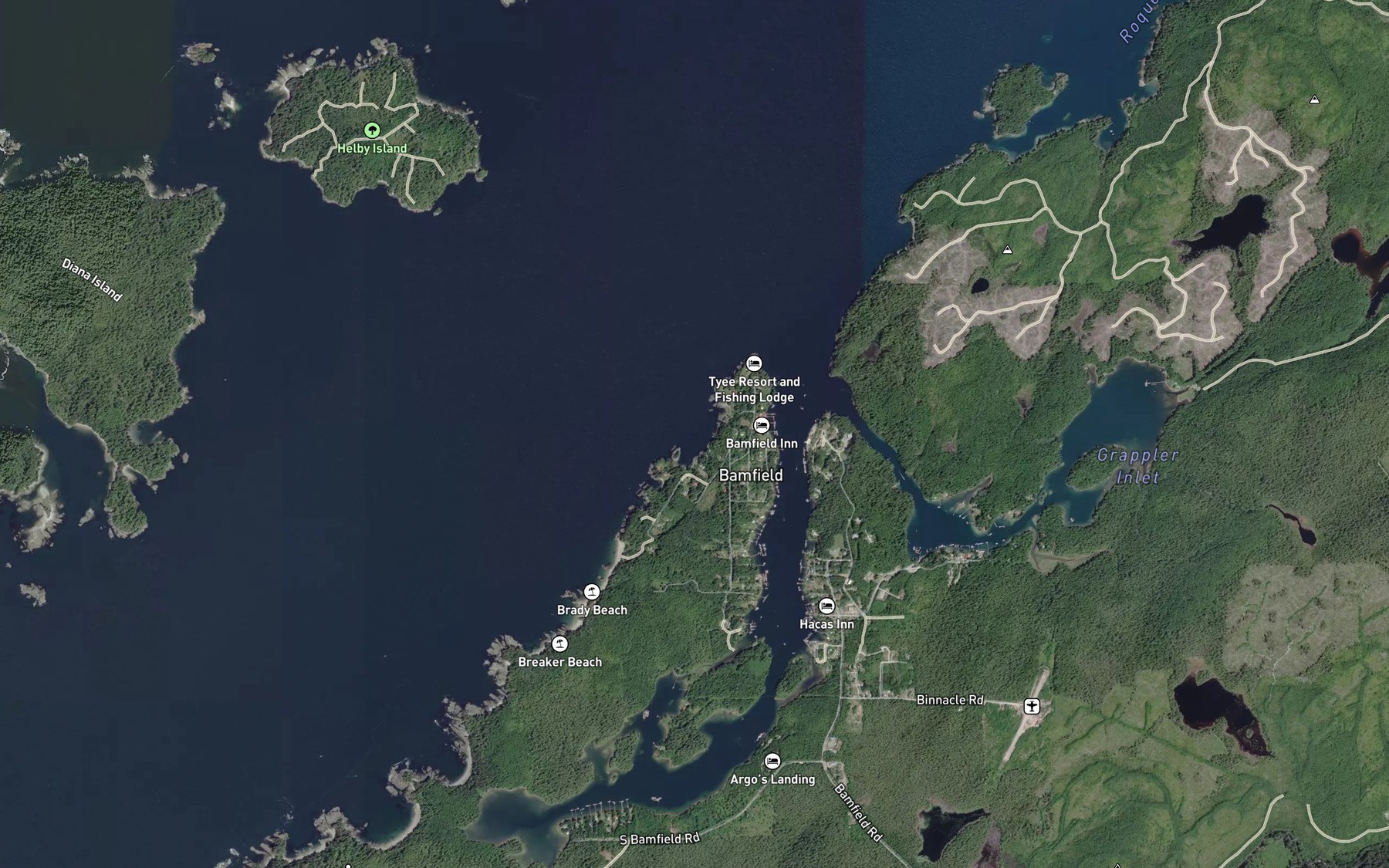 Satellite map of the Eagle Bay
