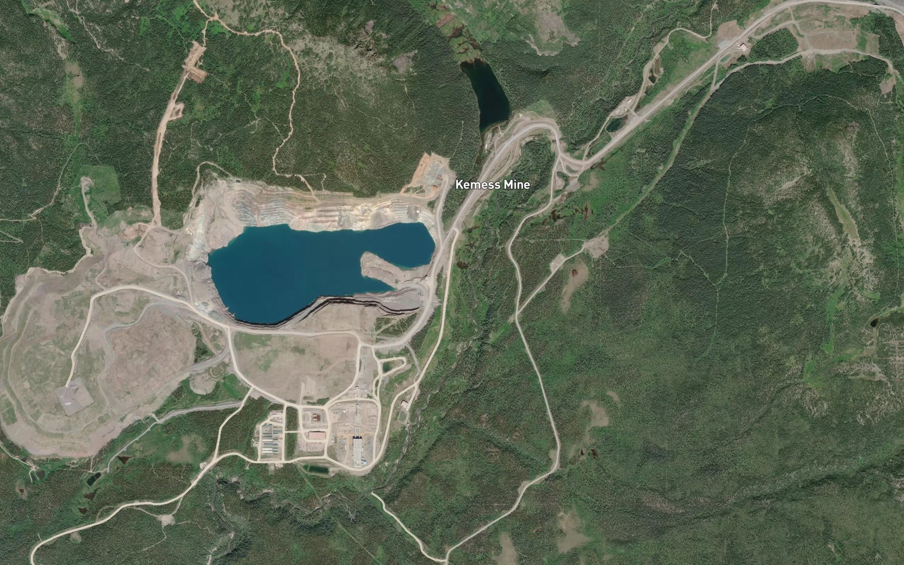 Satellite map of the West Kemess Creek
