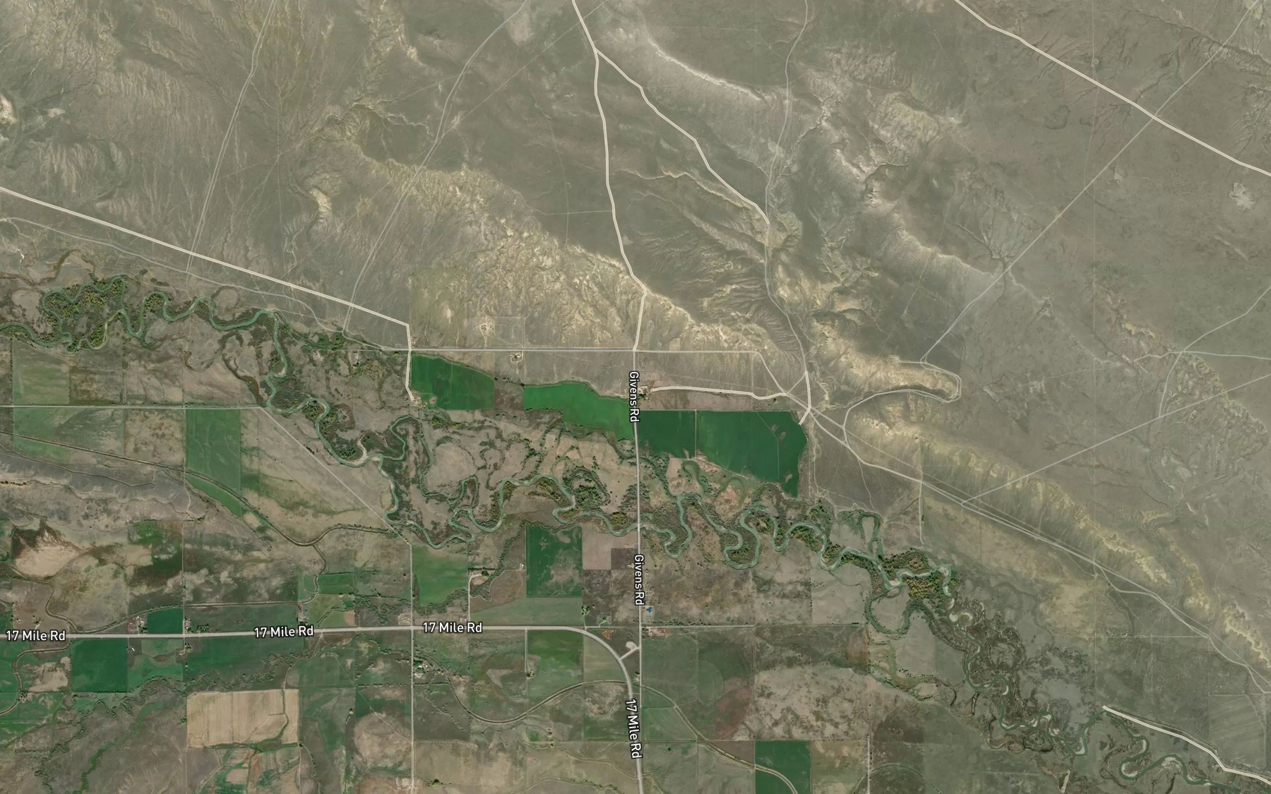 Satellite map of the Blackburn Ditch