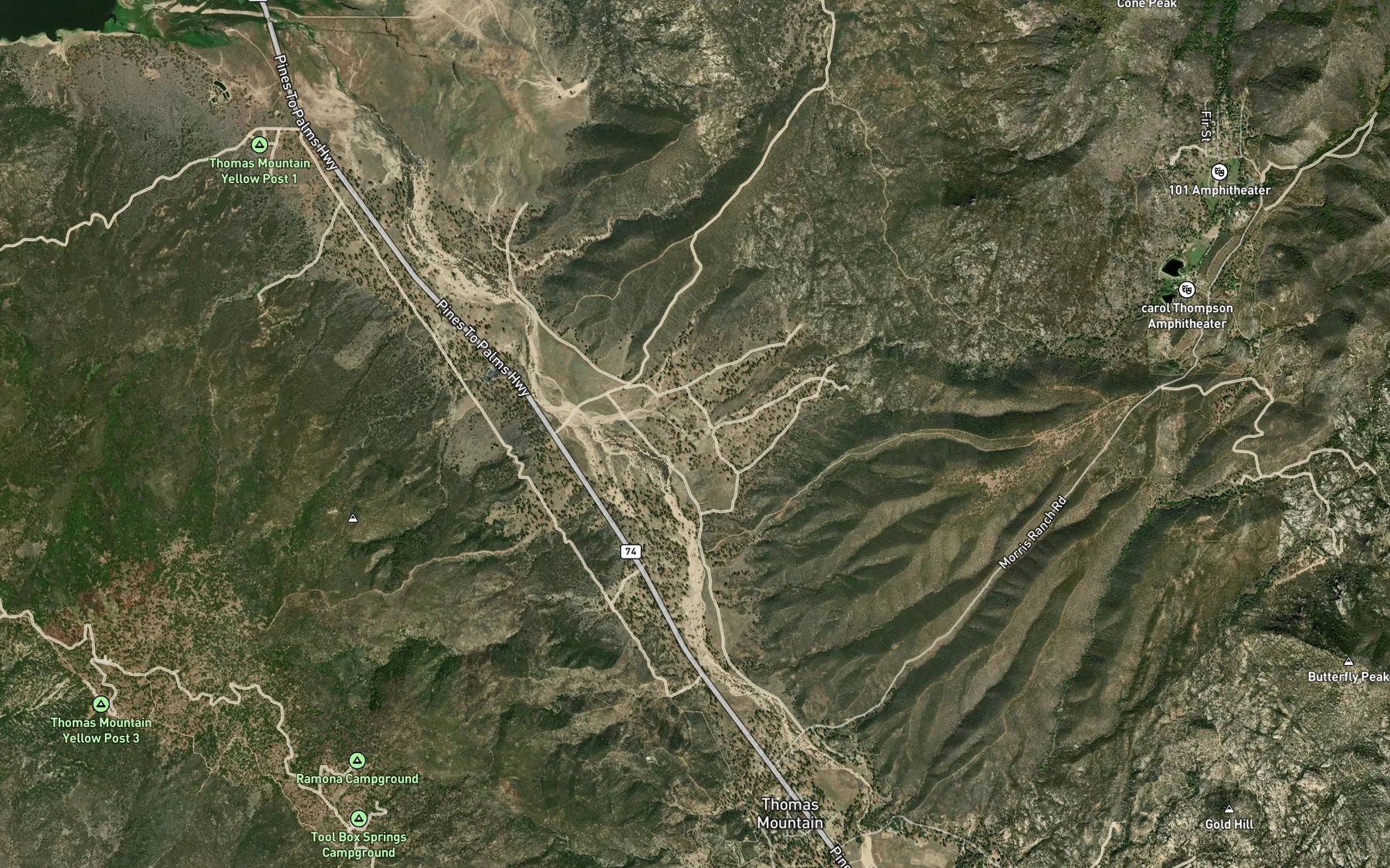 Satellite map of the Morris Creek