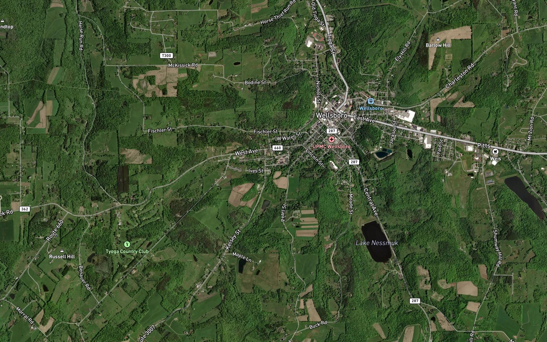 Satellite map of the Boyden Brook