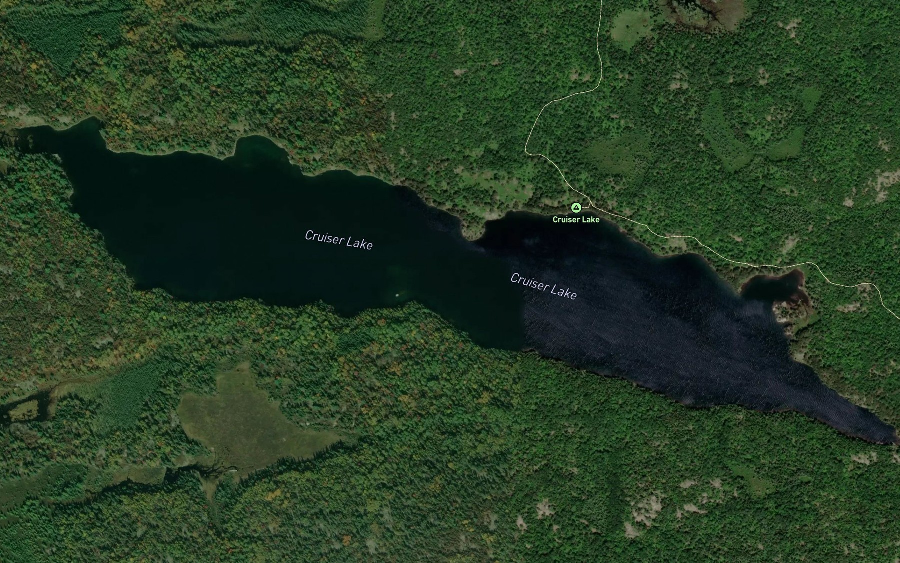 Satellite map of the Cruiser Lake