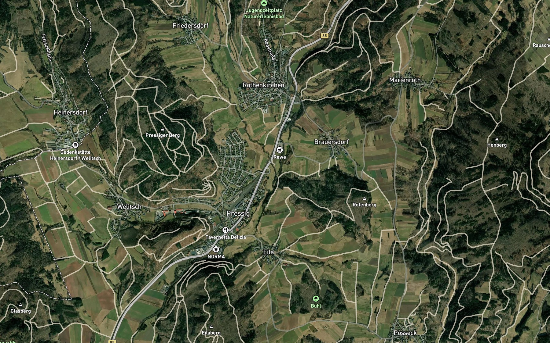 Satellite map of the Buchbach