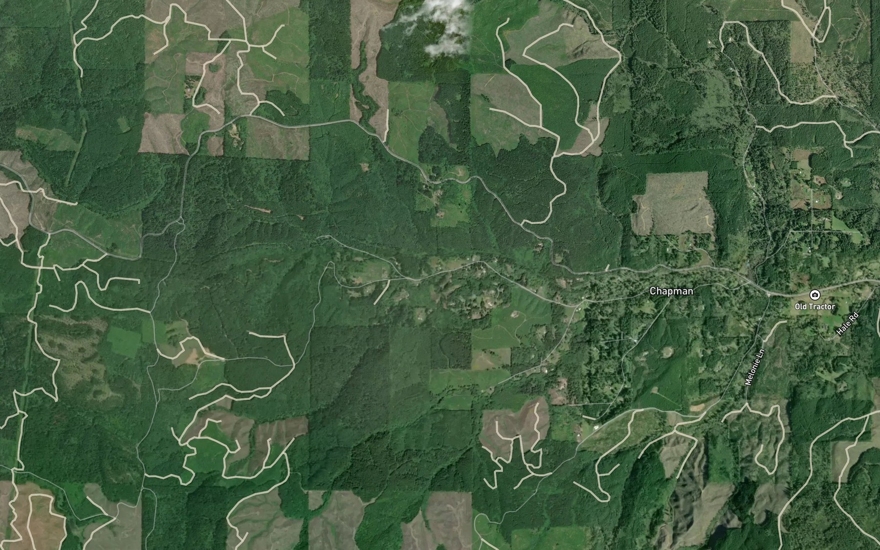 Satellite map of the Mollenhour Creek