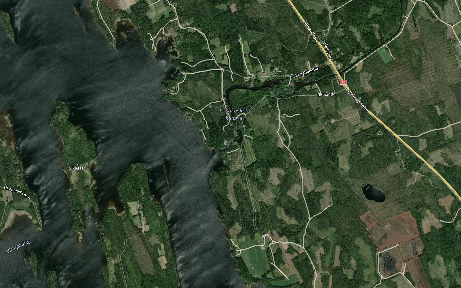 Satellite map of the Lasankoski