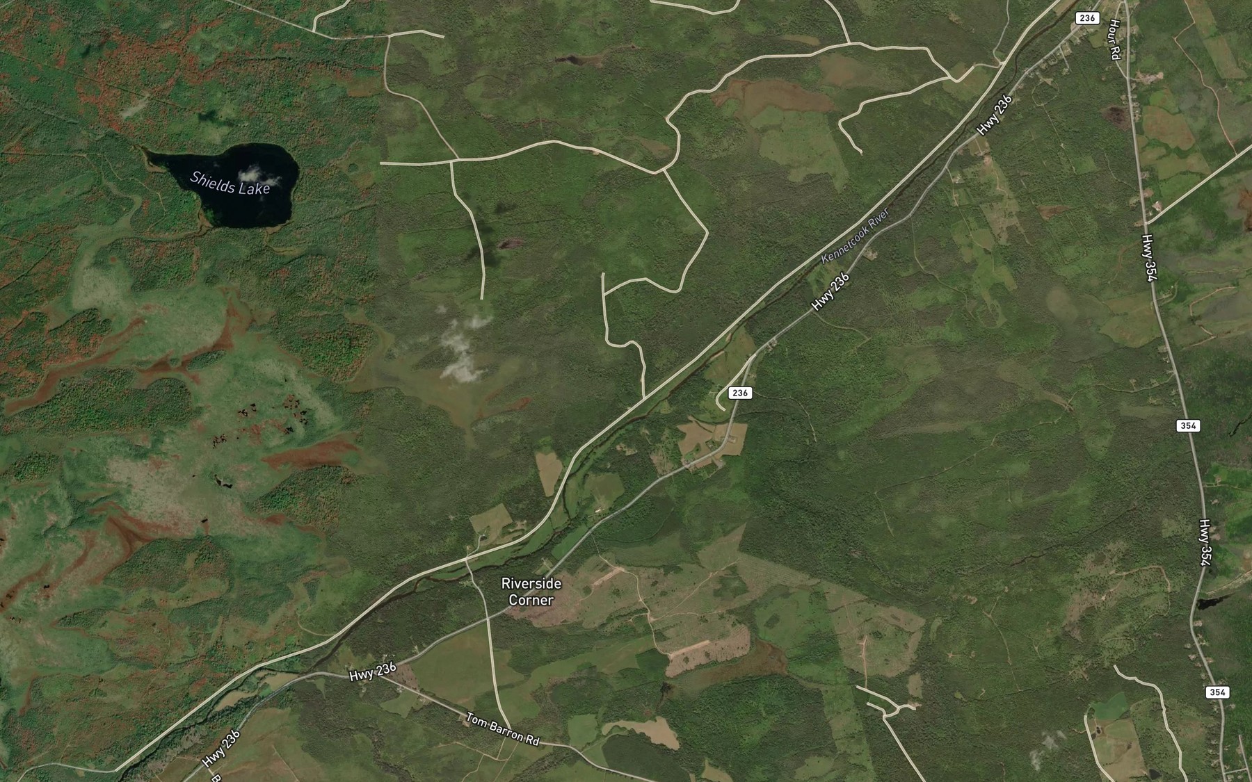 Satellite map of the Rines Brook
