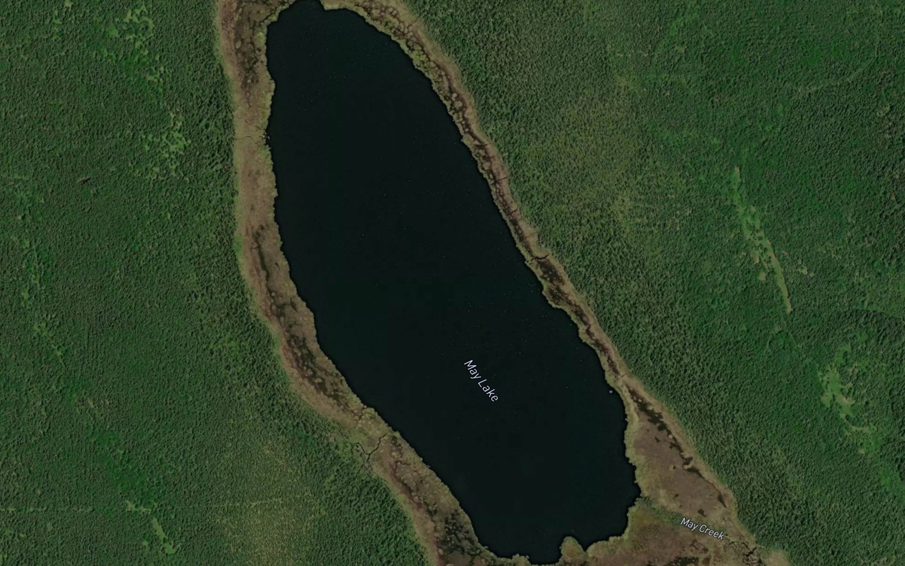 Satellite map of the May Lake