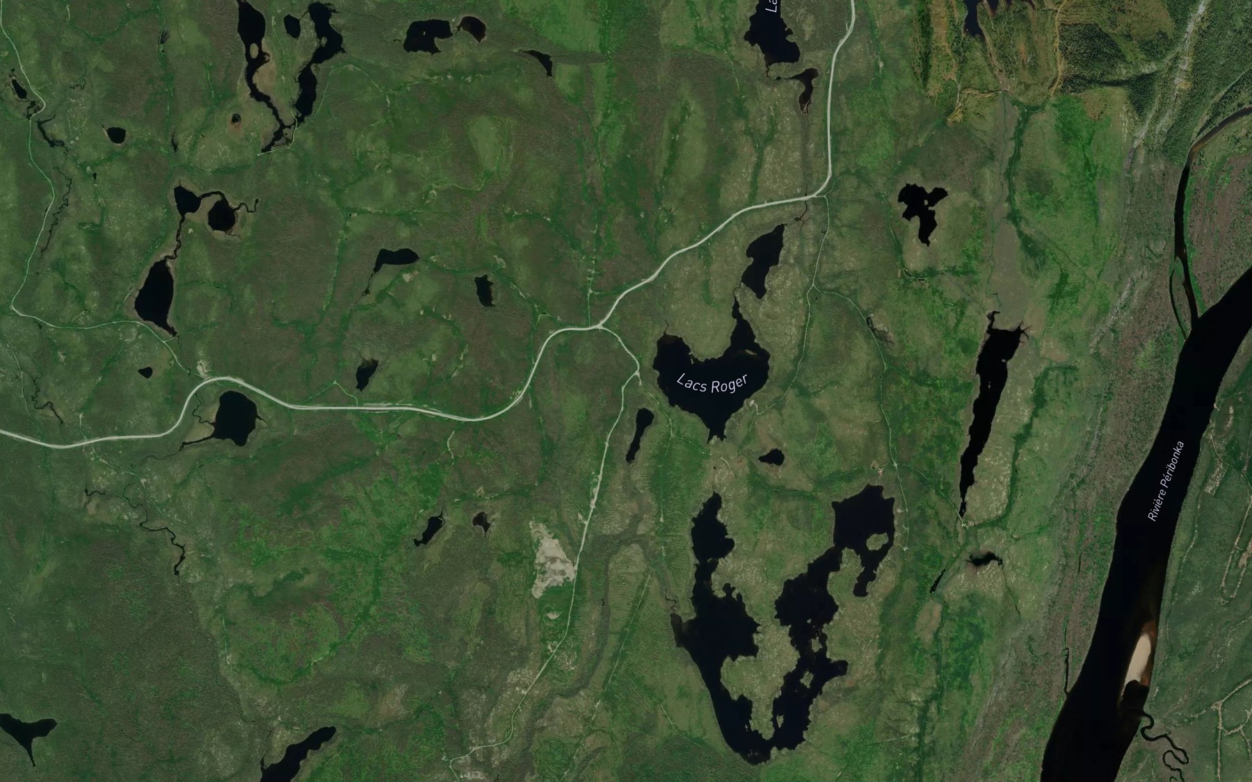Satellite map of the Lacs Roger