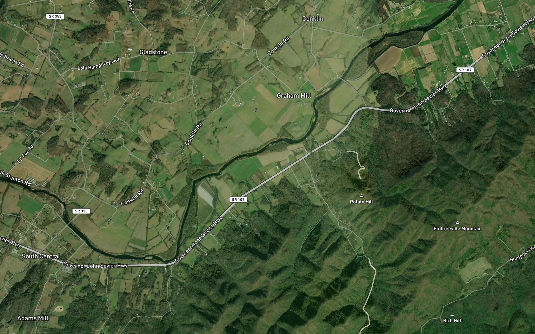 Satellite map of the Moore Lake