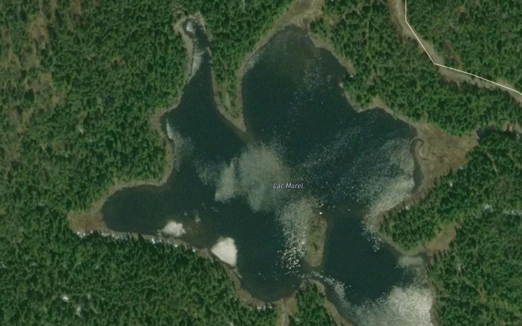 Satellite map of the Lac Morel