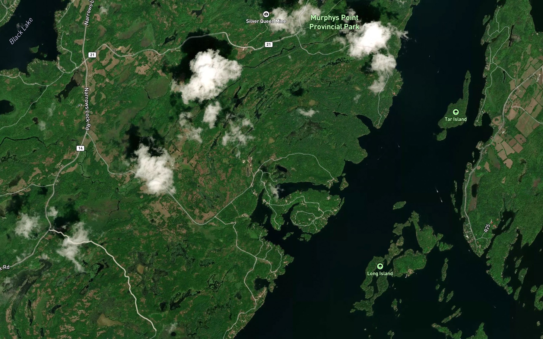 Satellite map of the Bass Bay