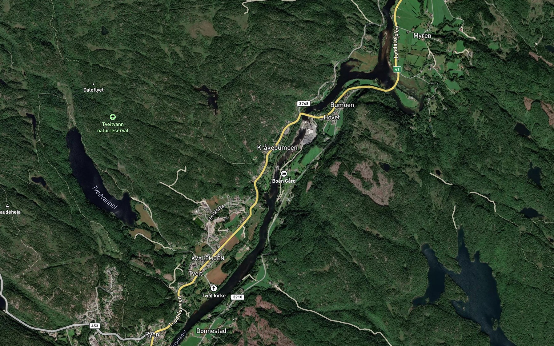Satellite map of the Sveftet