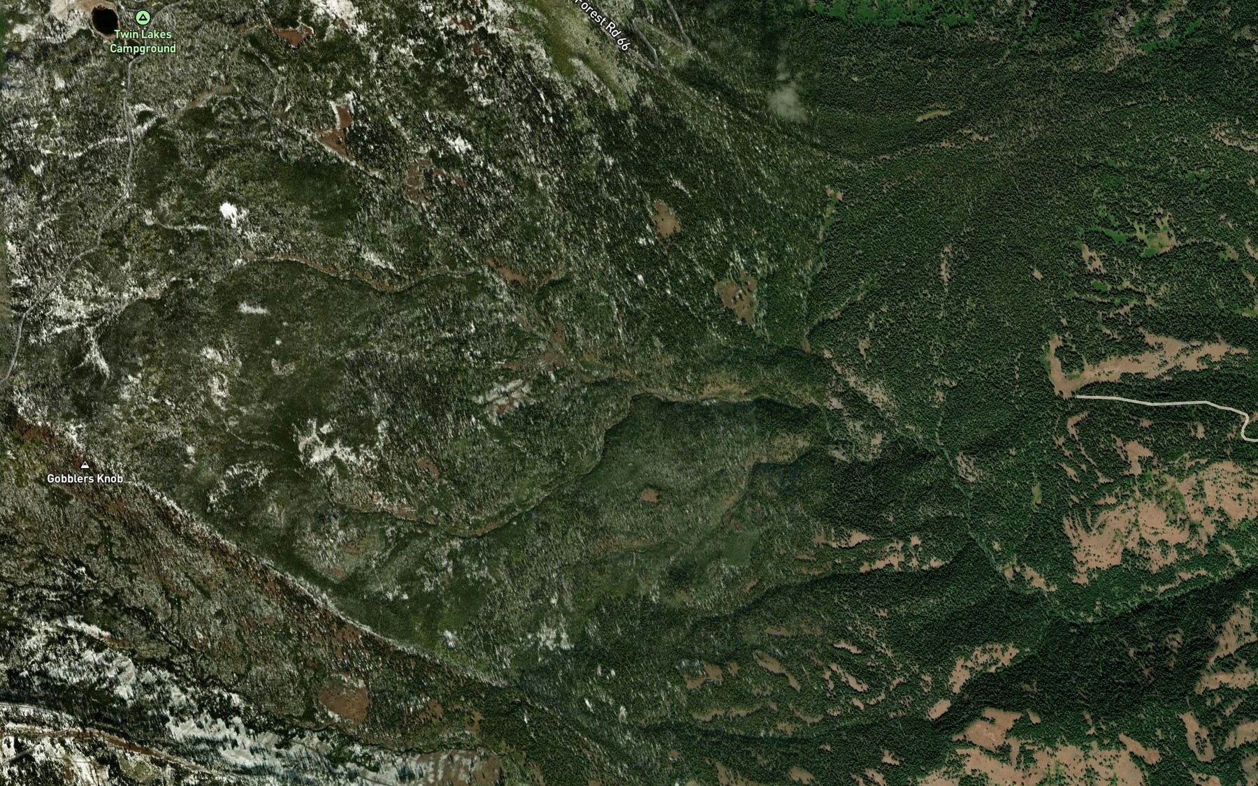 Satellite map of the Aspen Creek