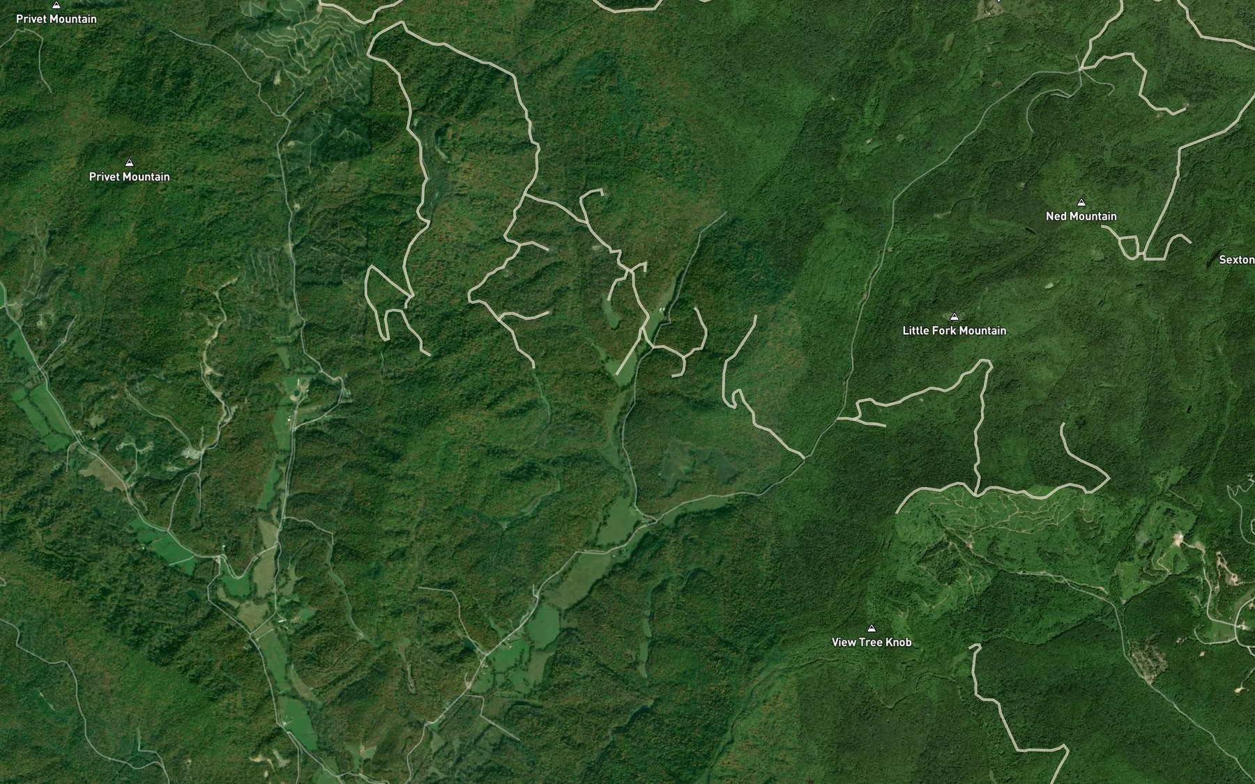 Satellite map of the Trammel Branch