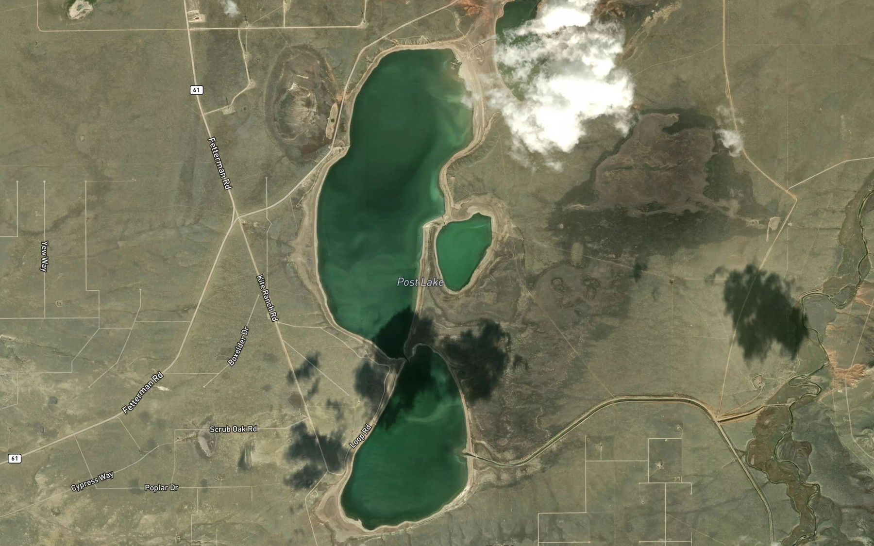 Satellite map of the Post Lake