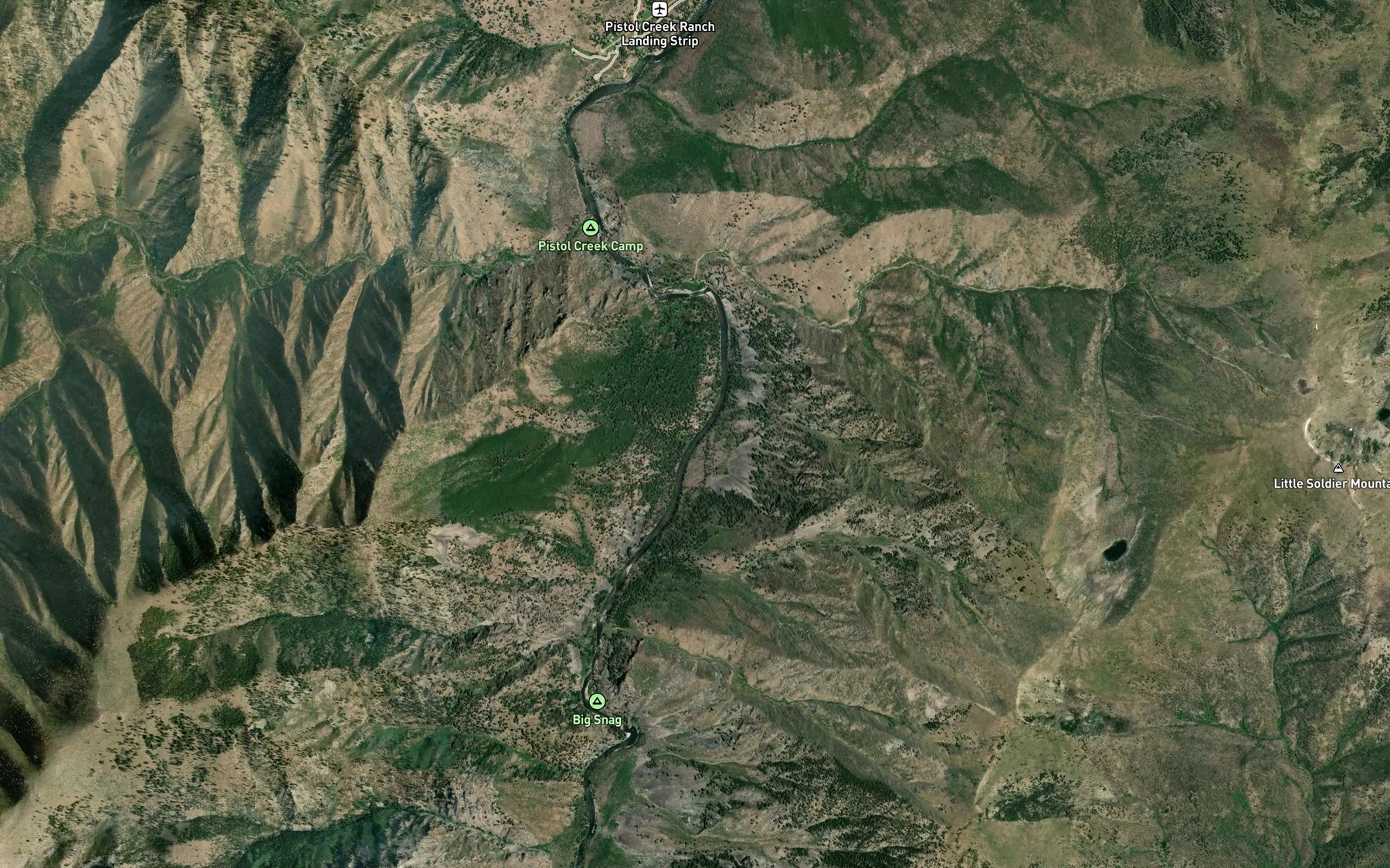 Satellite map of the Cap Creek