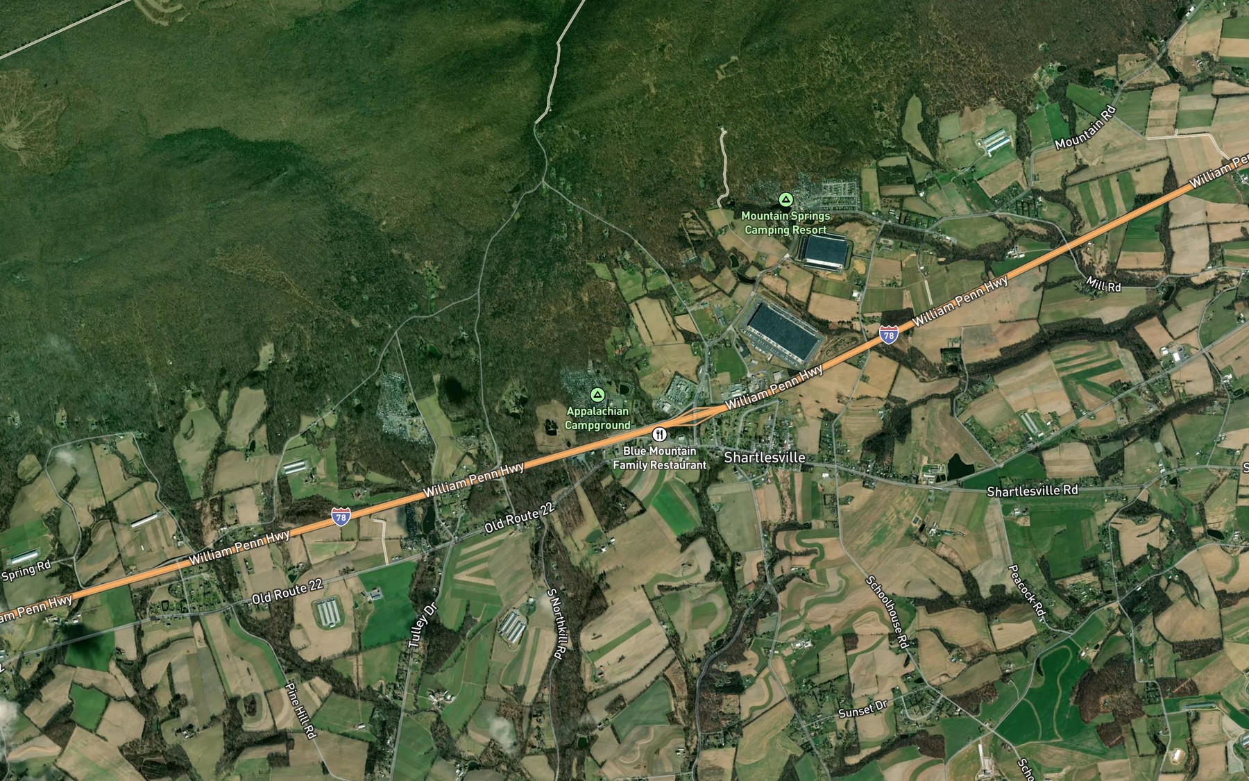 Satellite map of the Frog Pond