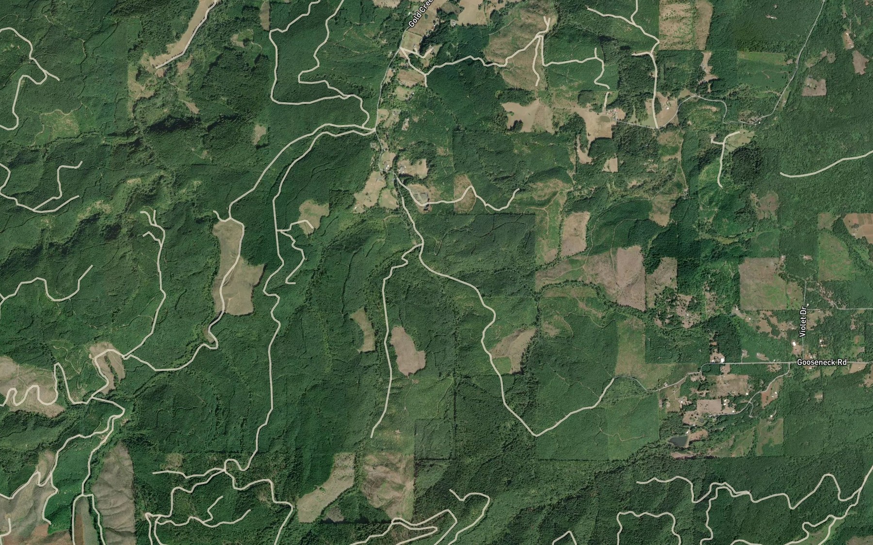 Satellite map of the Carter Creek