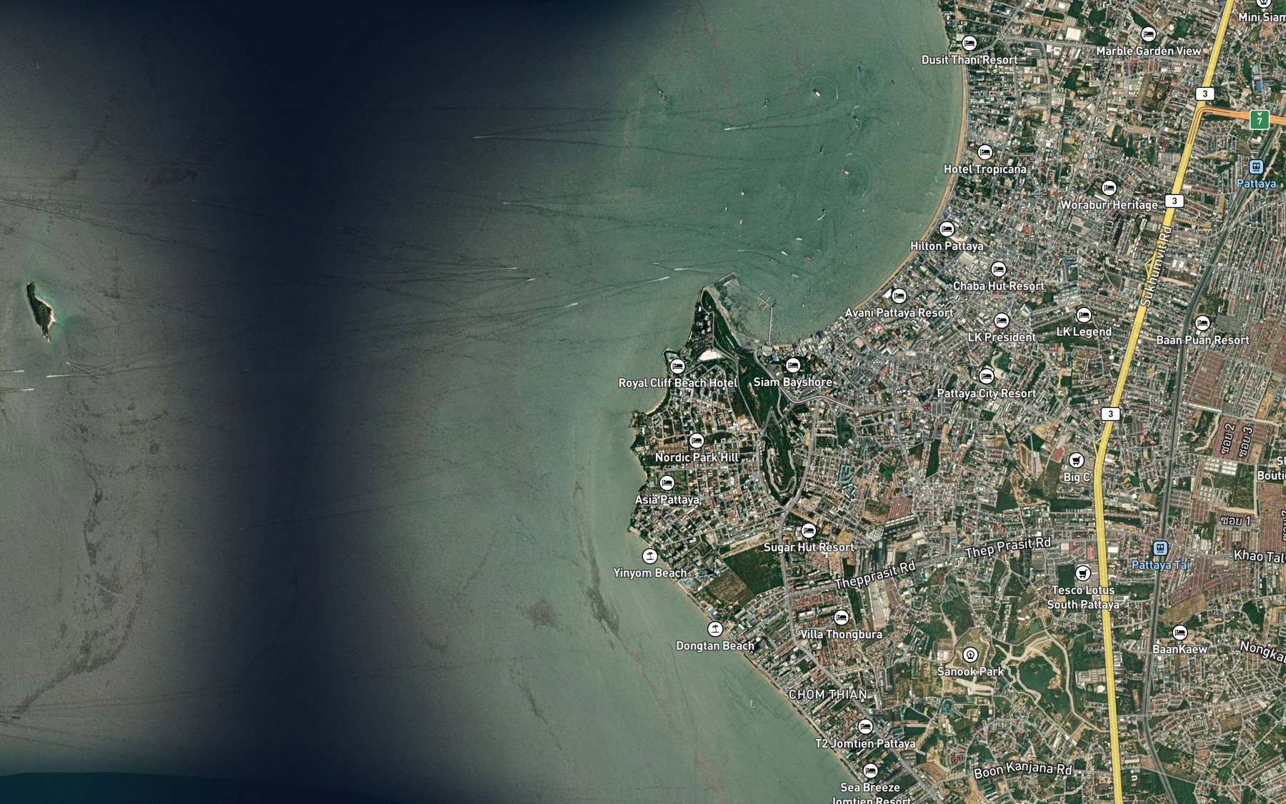 Satellite map of the Ao Taling Phang