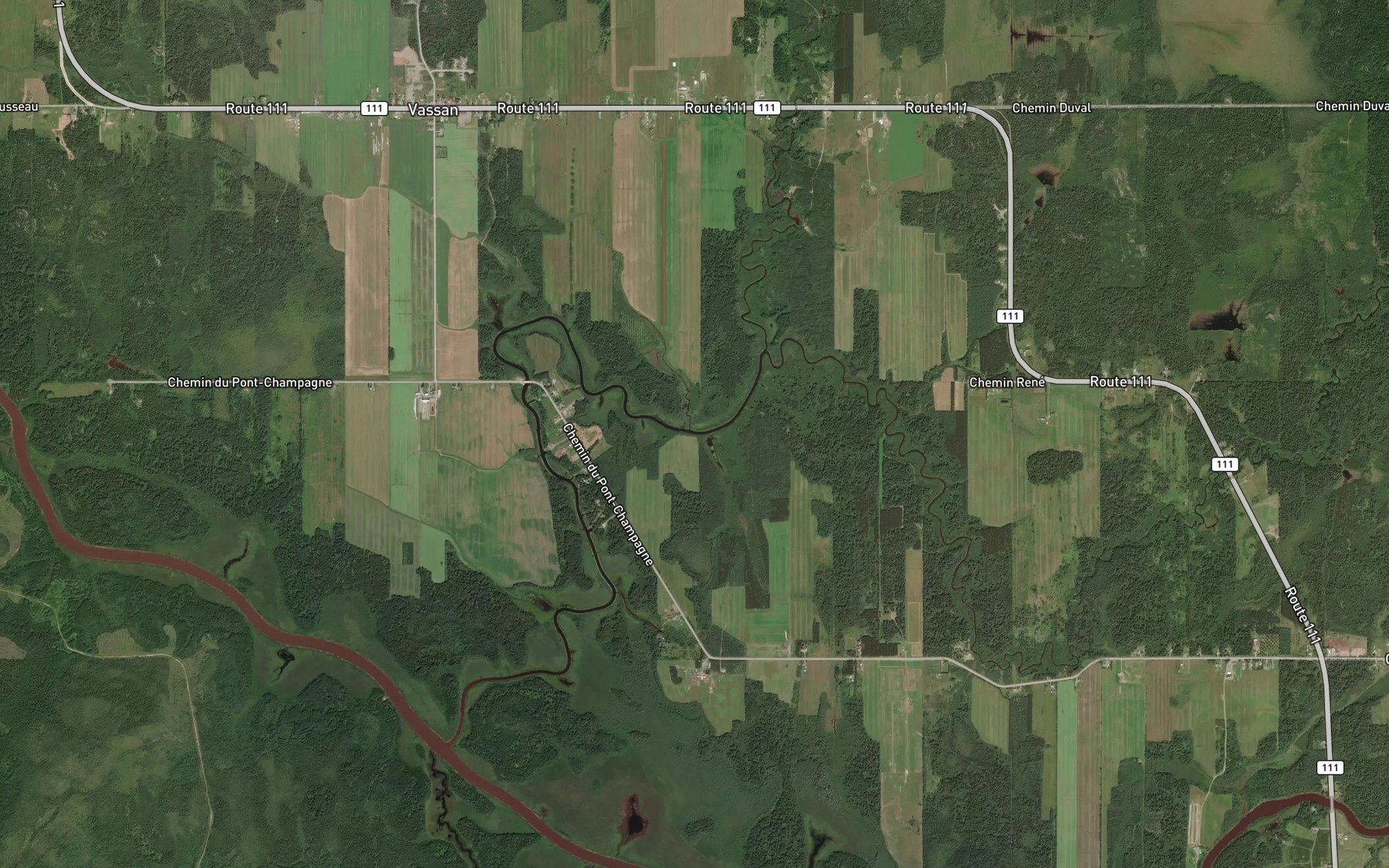 Satellite map of the Ruisseau Nadeau
