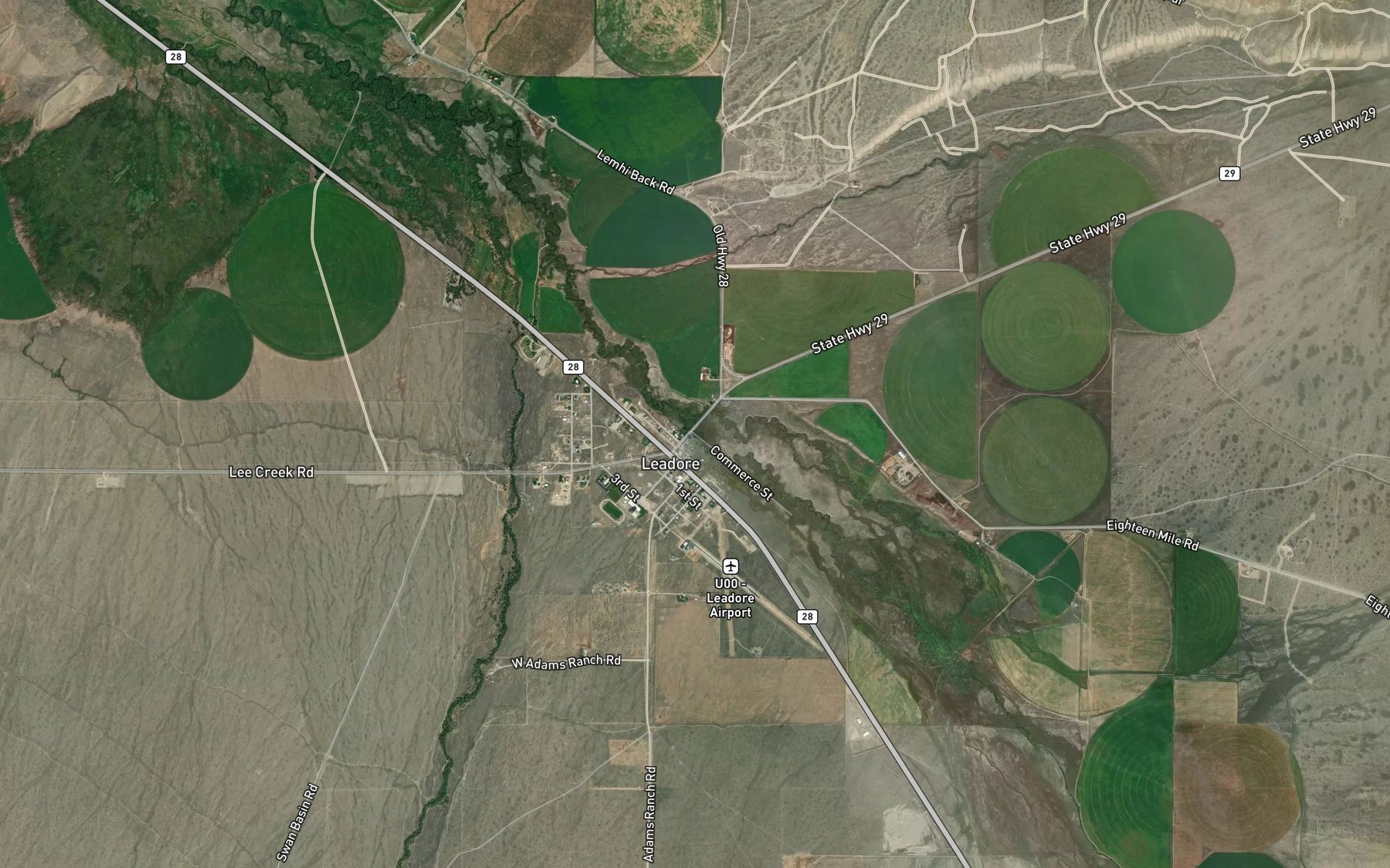 Satellite map of the Eighteenmile Creek